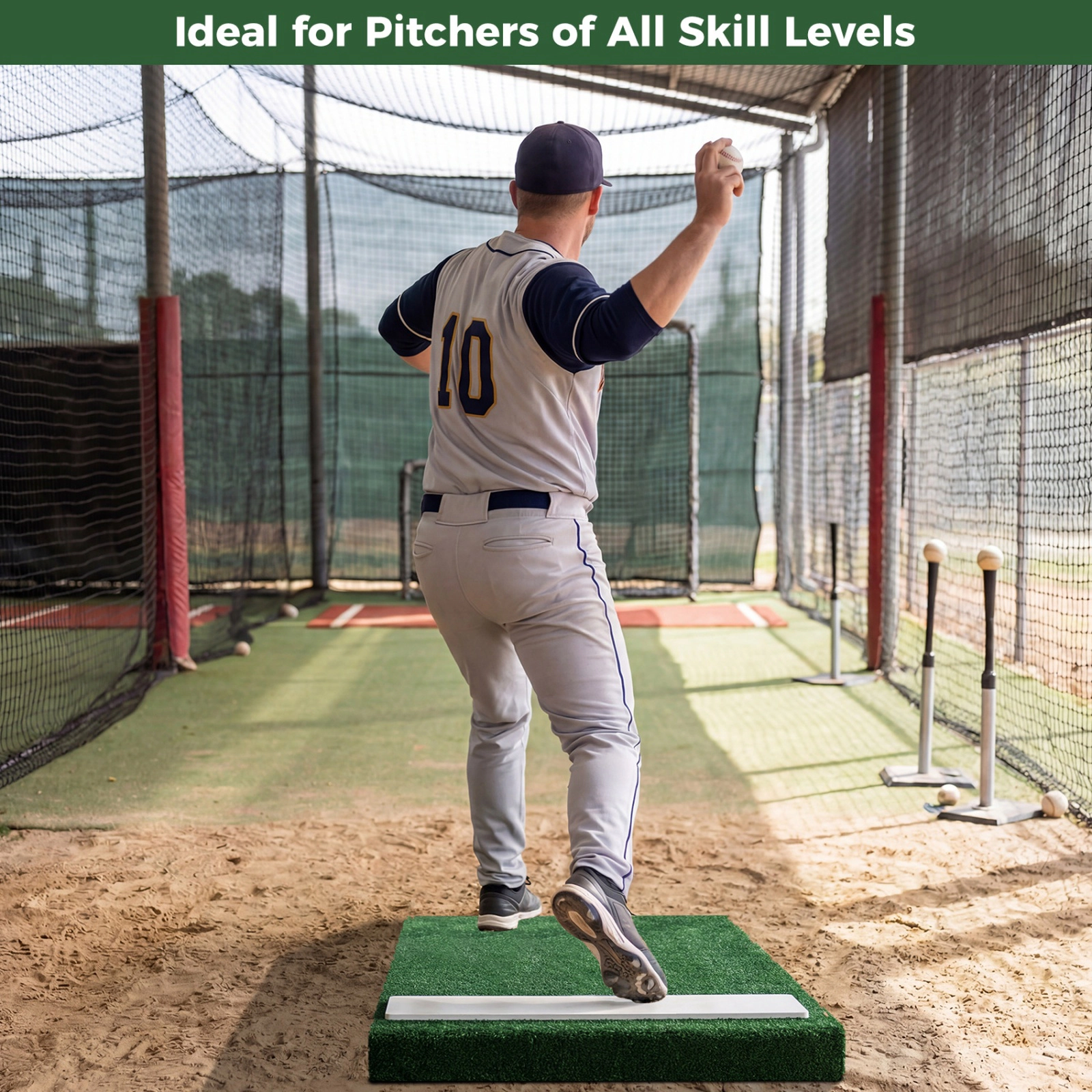 SUGIFT Portable Baseball Pitching Mound Green with EVA Plate and Carry Handle
