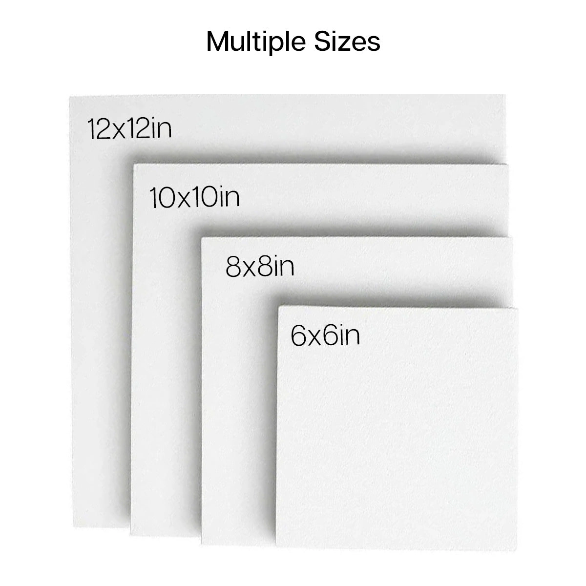KINGART Canvas Panels Square Multi-Size Set - 28 Pack (6x6, 8x8, 10x10, 12x12)