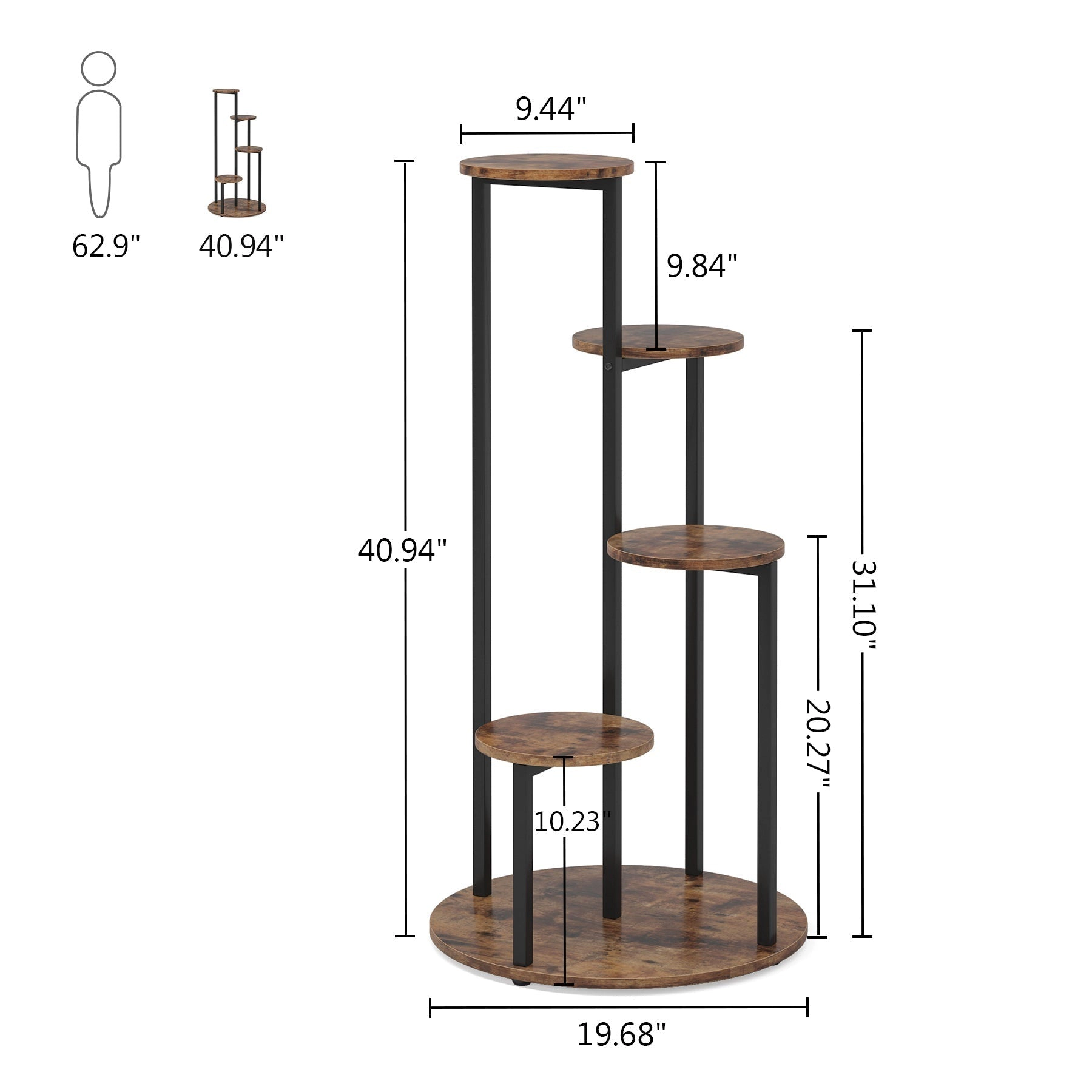 Tribesigns 4-Tier Plant Stand, Multiple Potted Plants Holder Corner Flower Shelf