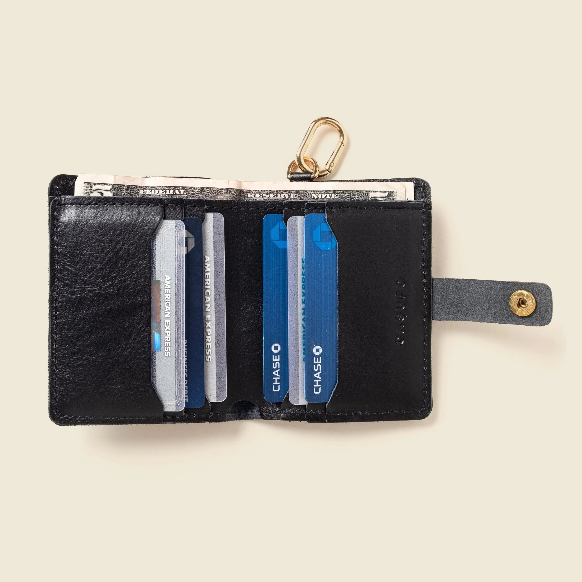 Casupo Leather Wallet with Snap and Key Ring