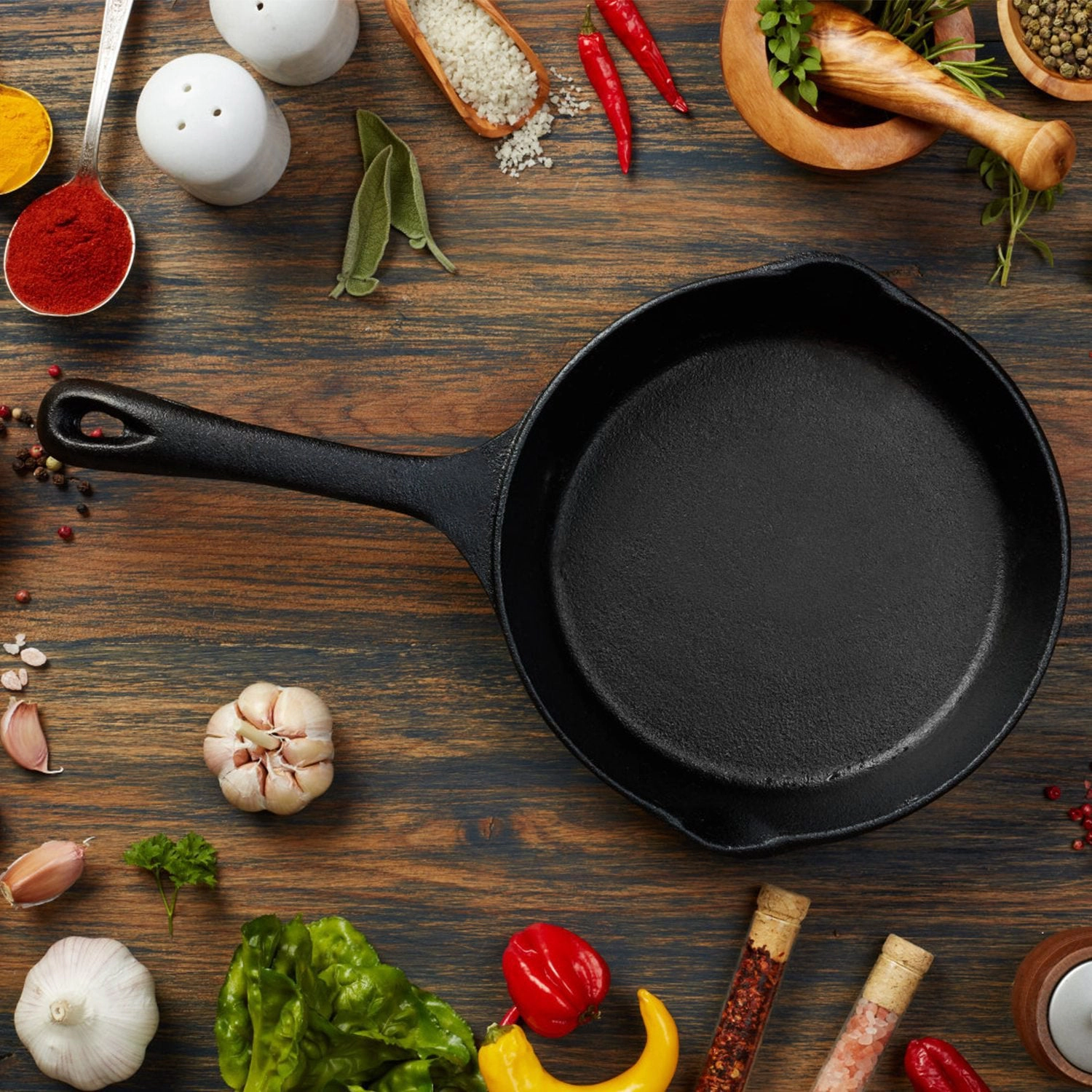 GBruno Pre-Seasoned Cast Iron Skillet Set 3-Piece