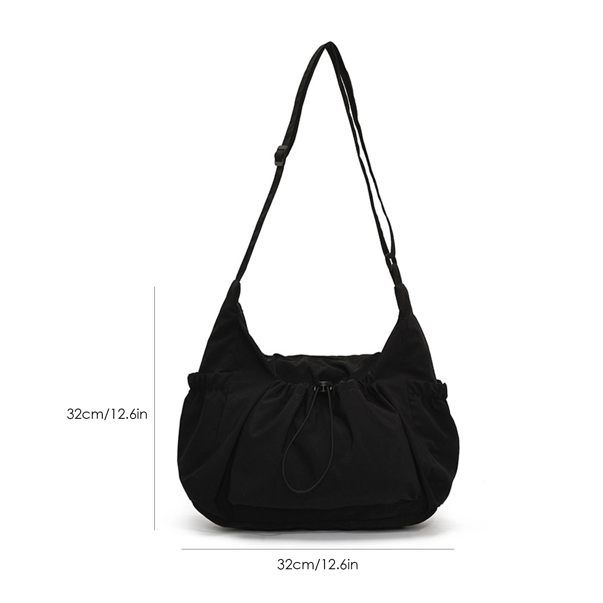 Alilang Women's Lightweight Hobo Shoulder Bag with Adjustable Strap and Multiple Pockets, White
