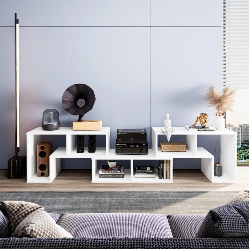 Hivvago 3 Pieces Adjustable Tv Stand For Tvs Up To 65 Inch With Shelves