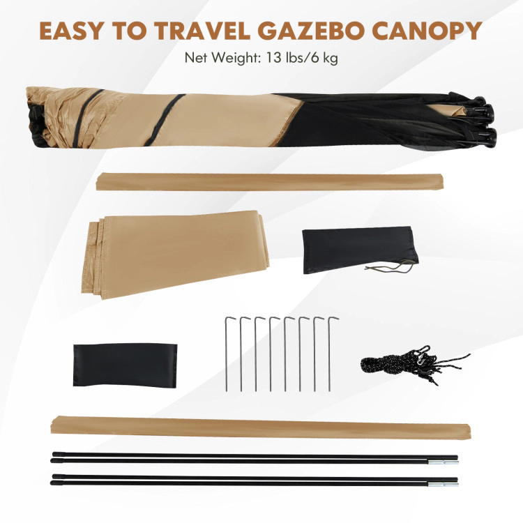 Hivvago 6.7 x 6.7 Feet Pop Up Gazebo with Netting and Carry Bag