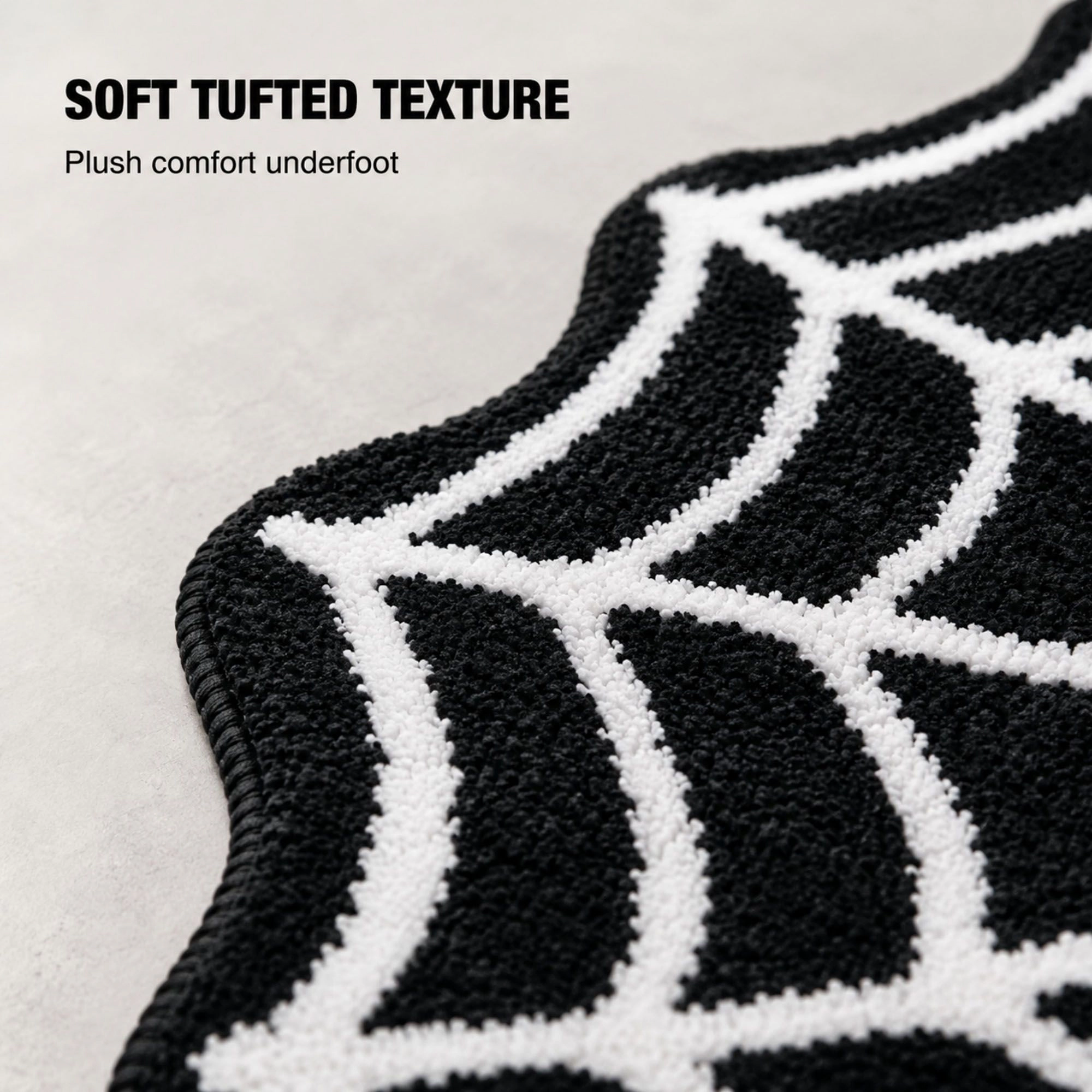 Alilang Halloween Spider Web Shaped Nonslip Bath Accent Rug 15.7 x 23.6 in