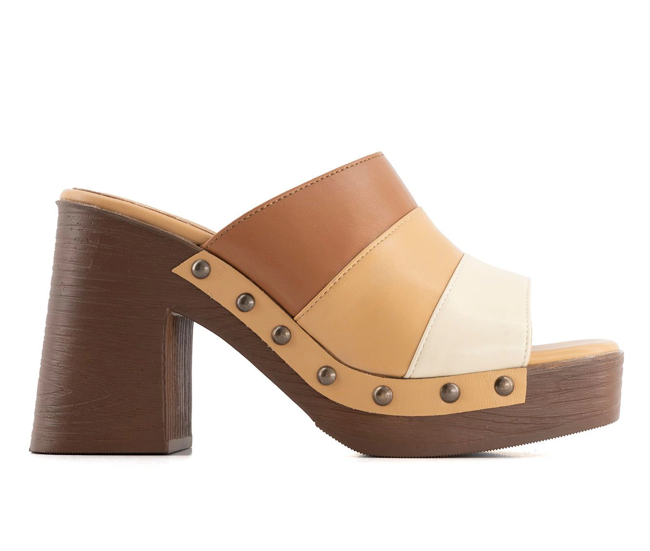 Andrea Womens Heeled Slide Sandals With Upper