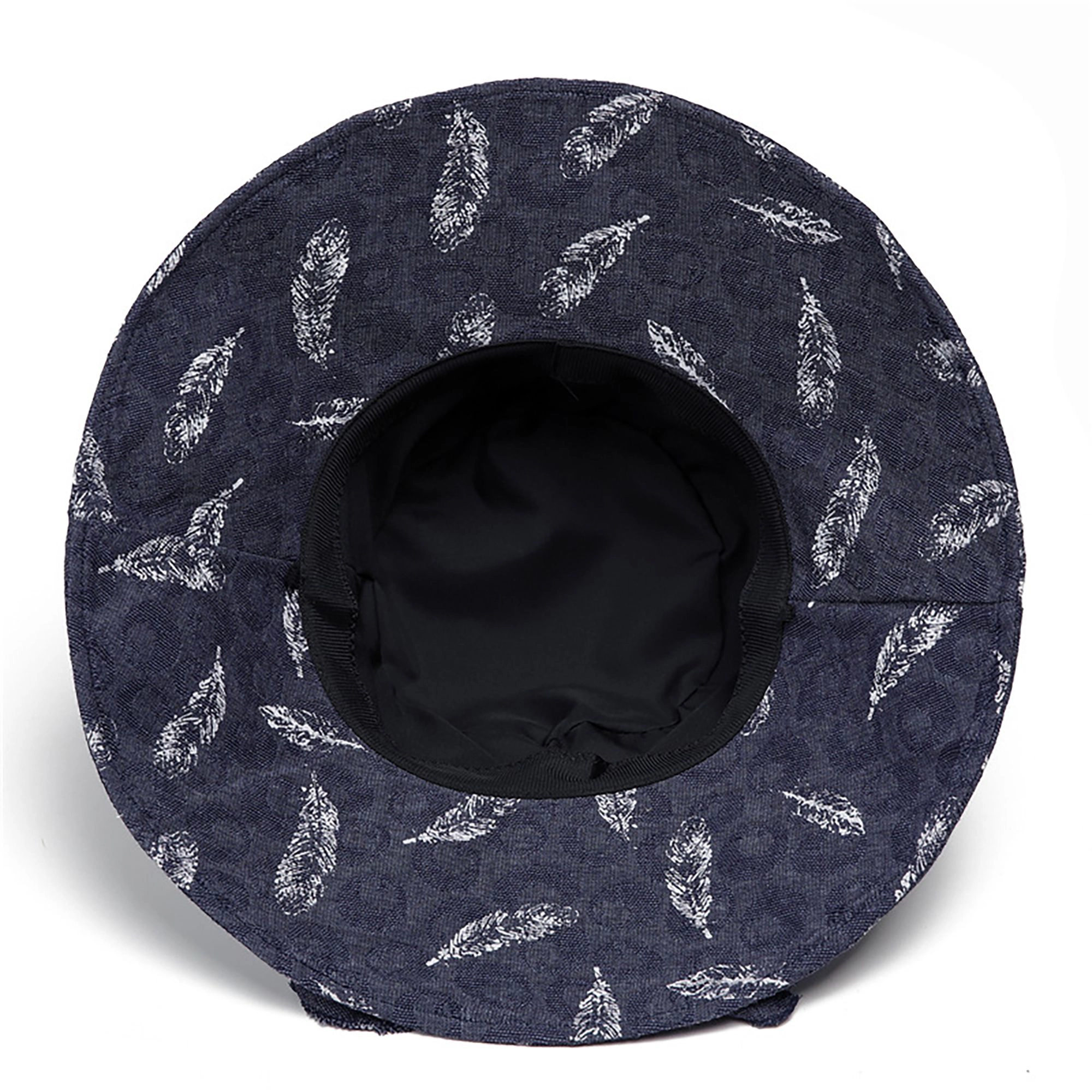 Anna-Kaci Womens Wide Brim Feather Print Sun Hat Summer Outdoor Travel
