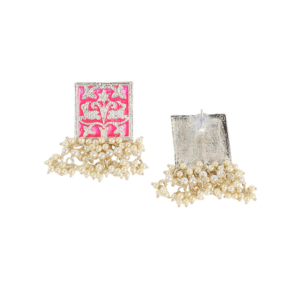 SOHI Women's Barbie Pink the Niloufar Drop Earrings