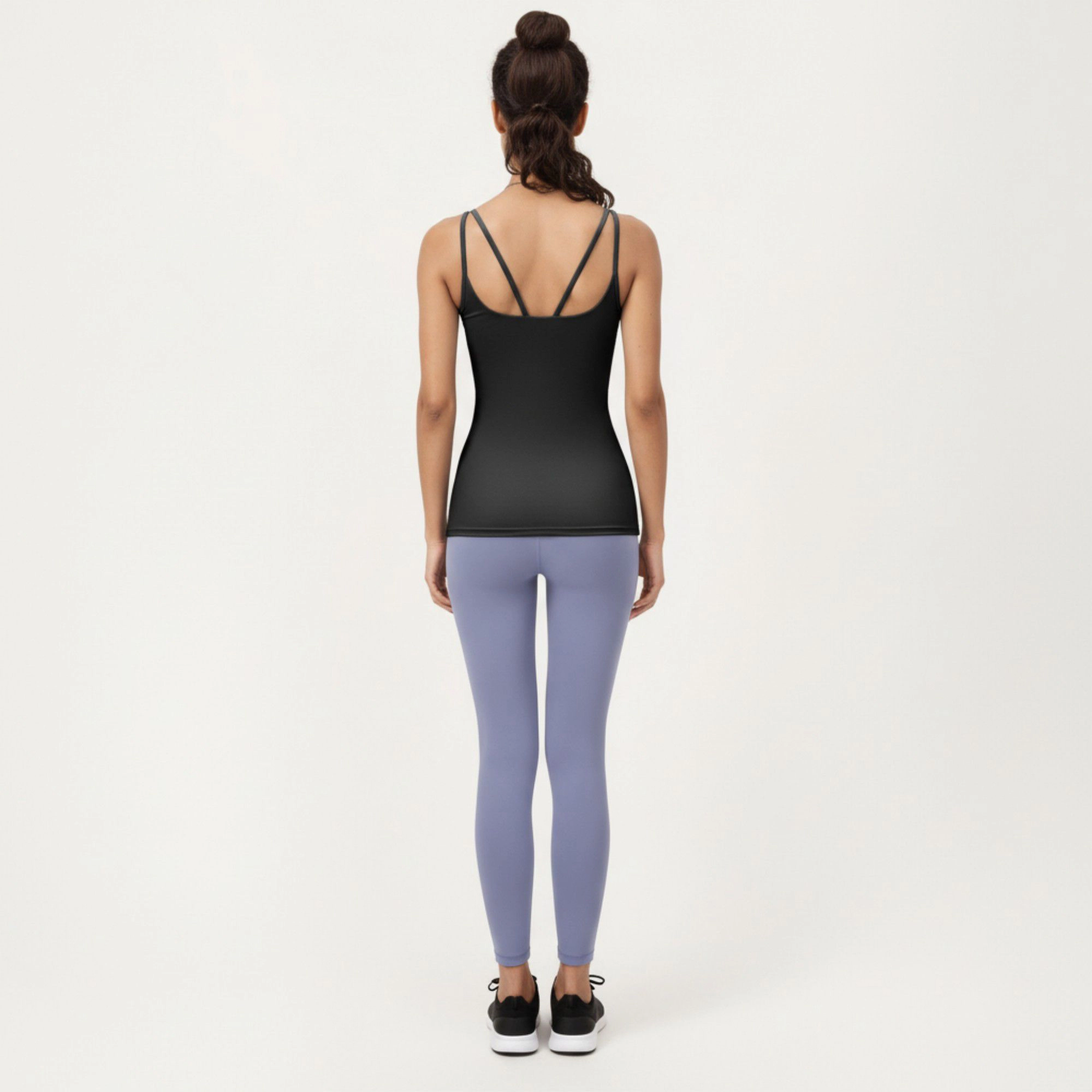 Anna-Kaci Women's Fitted Athletic Tank Top with Double Strap Back and Smooth Stretch Knit Fabric