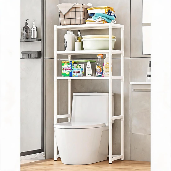 SKYROKU Three-Tier Toilet Overhead Shelf, Metal Bathroom Storage Rack ...