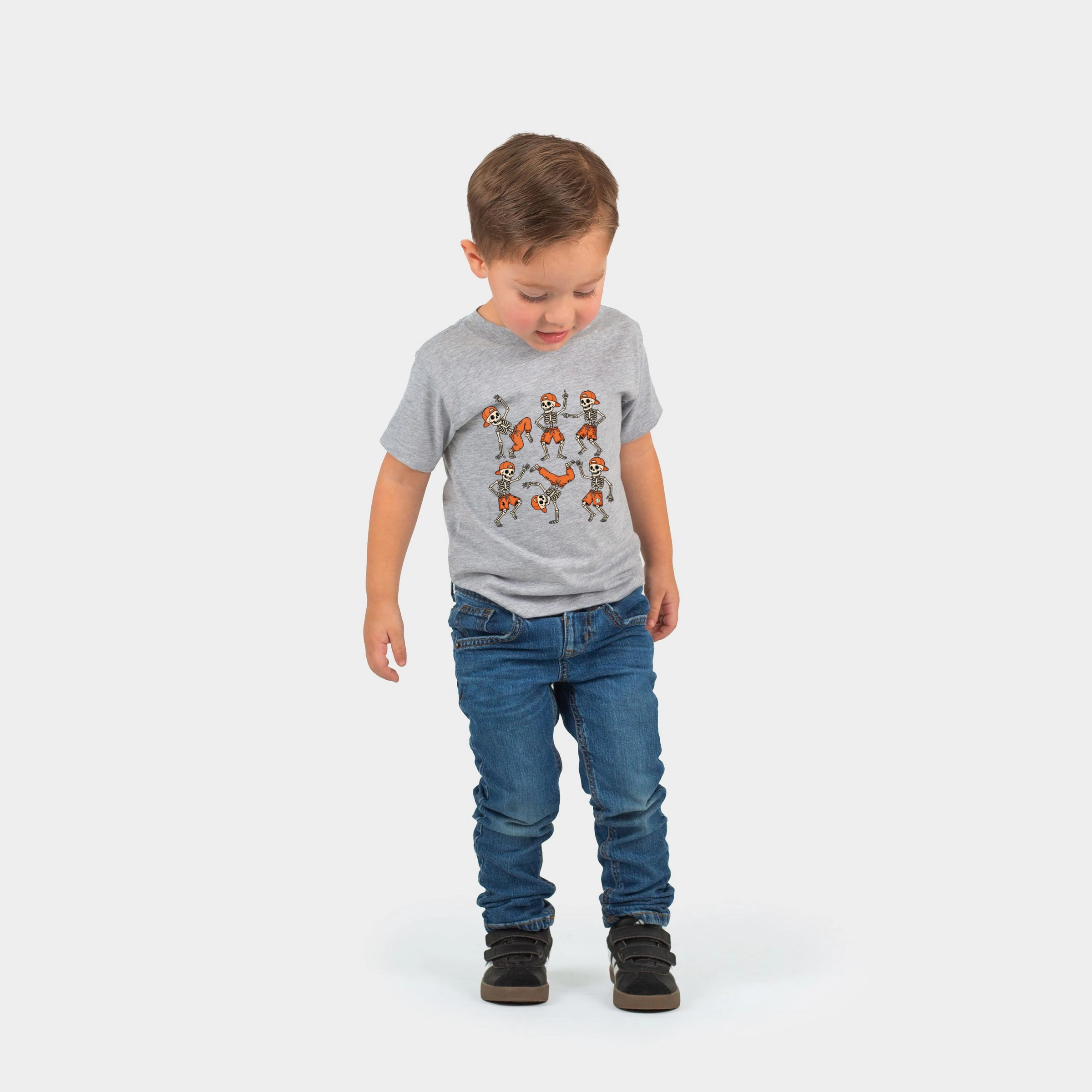 The Juniper Shop - Toddler Short Sleeve Graphic T-Shirt Break Dancing Skeletons