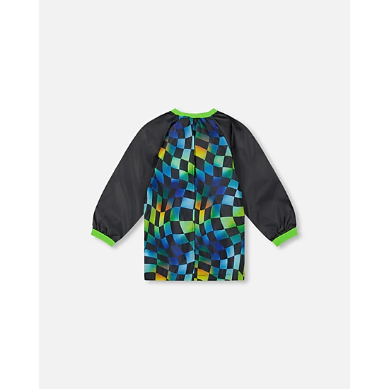 Deux par Deux Boys Water-Resistant Raglan Sleeve Checkered Print Apron