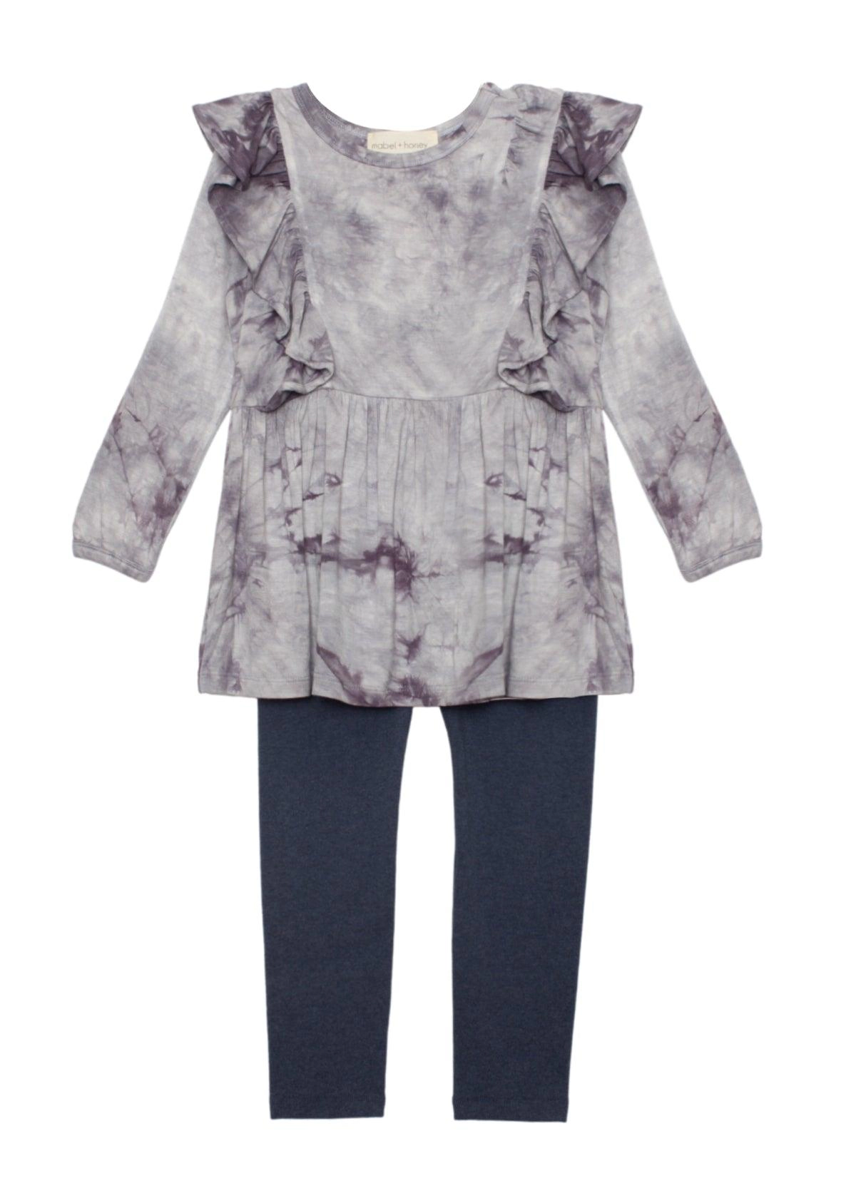 Mabel and Honey Ocean Waves Tie-Dye Knit 2-Piece Set for Girls
