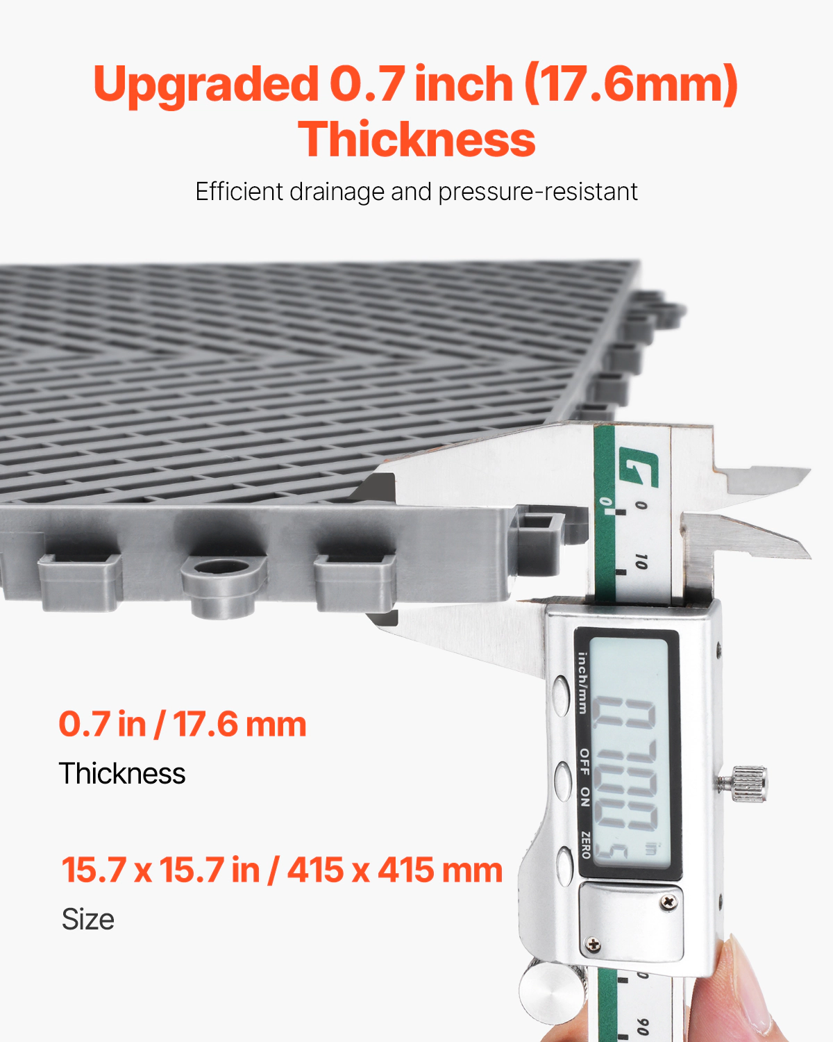 HONGGE Interlocking Drainage Mat Modular Interlocking Cushion Splicing Drainage Mats Non-Slip PP Drainage Floor Tile