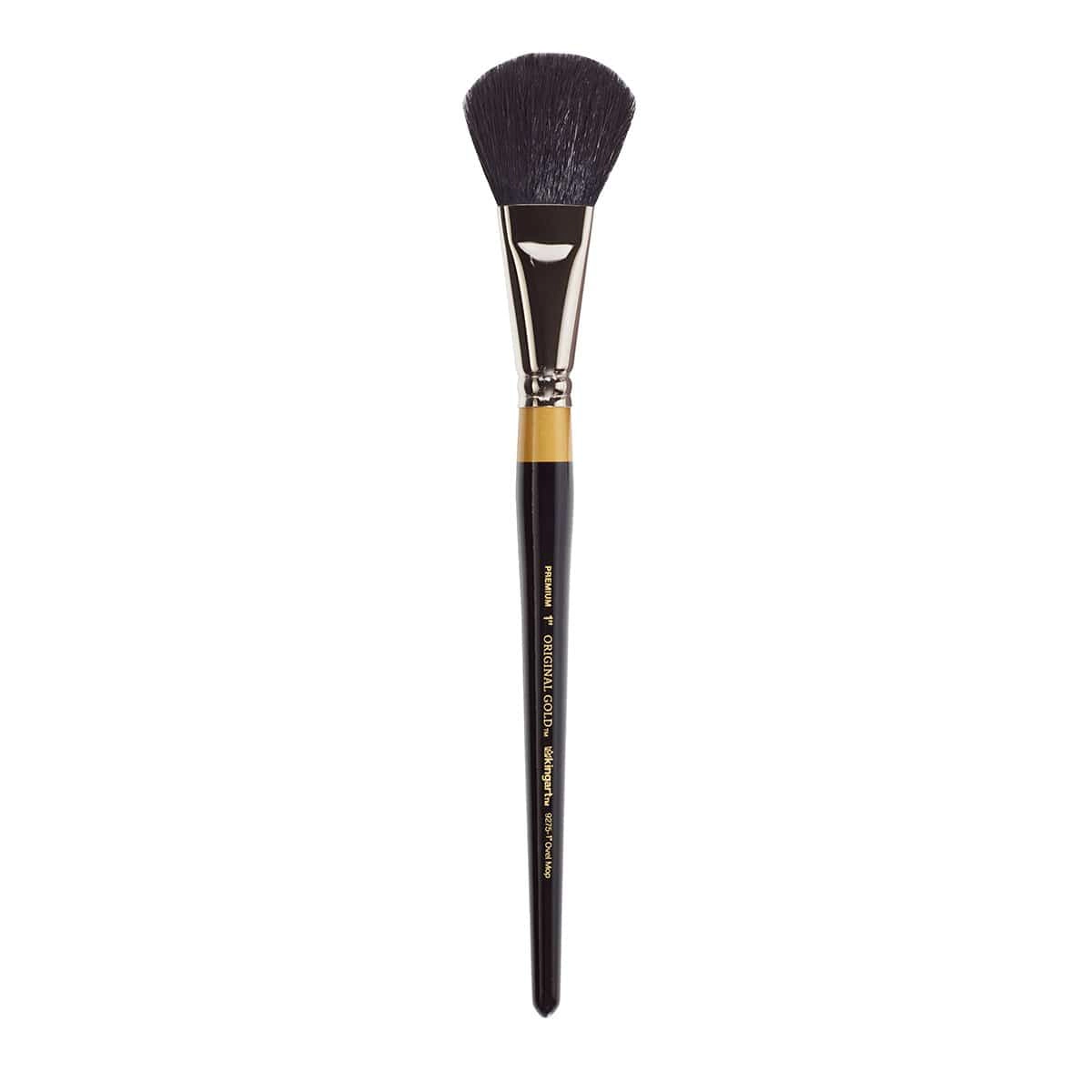 KINGART Original Gold 9275 Oval Mop Brush, Black Synthetic Hair, Short Handle