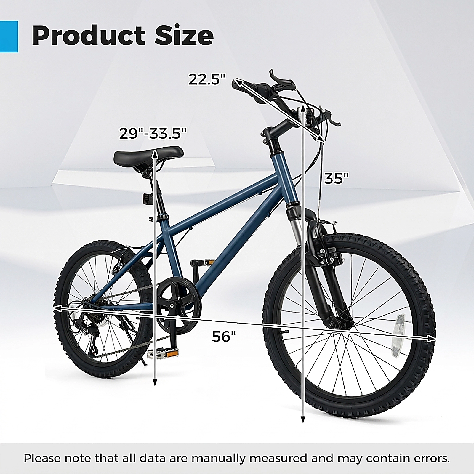 SUGIFT Adjustable Suspension Kids Mountain Bike 20-in Child Bicycle 110-lb Capacity Ages 8+ Navy with 6-Speed Drivetrain