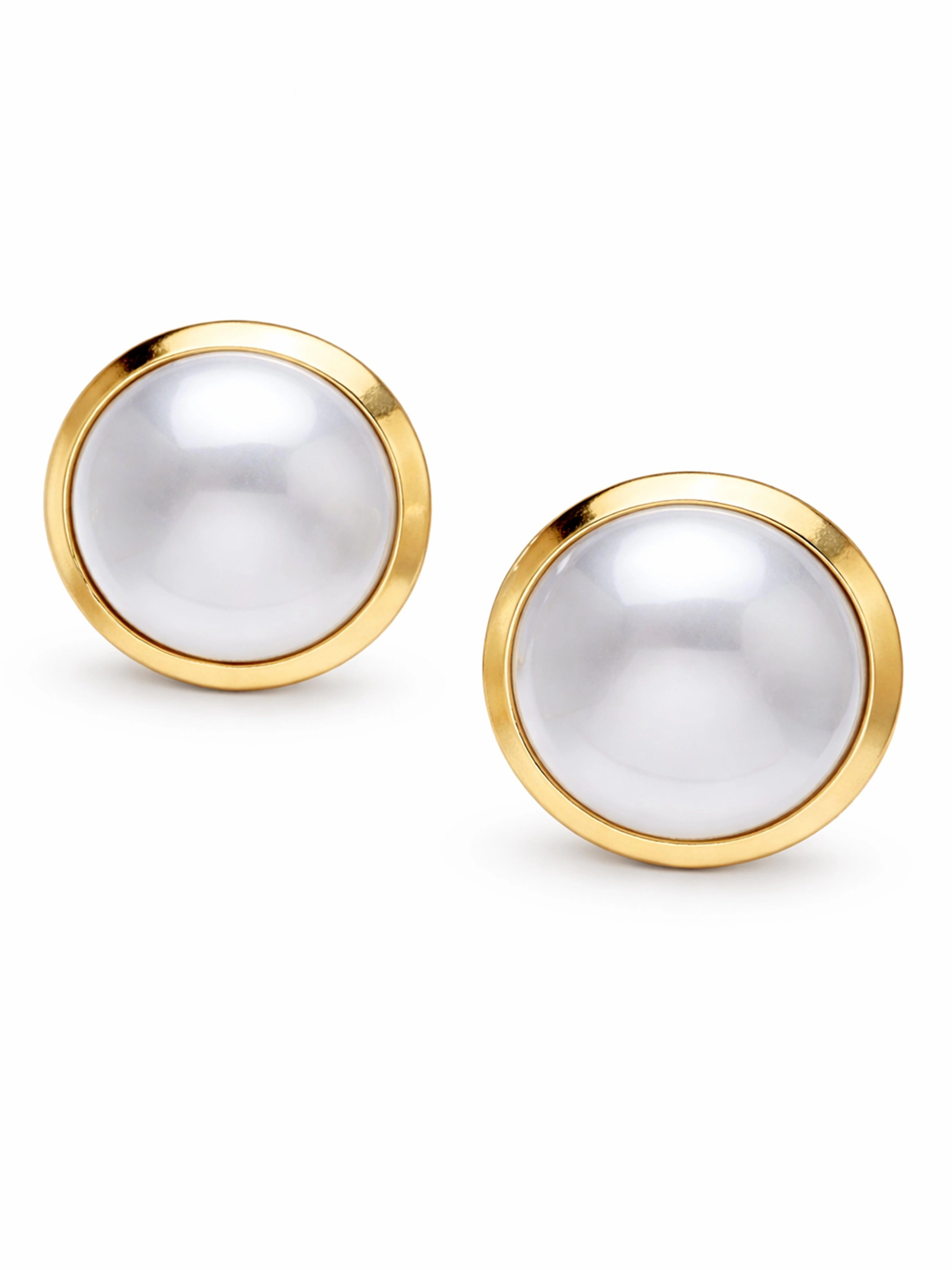 AGP PARIS Womens Domed Pearl-Effect Statement Stud Earrings