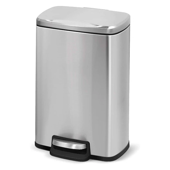Innovaze 1.3 Gal./5 Liter Rectangular Stainless Steel Step-on Trash Can for Bathroom and Office