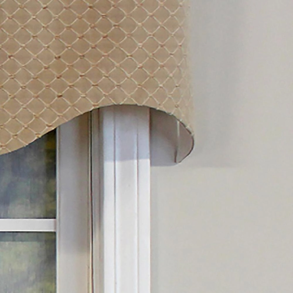 RLF Home 100% Cotton Passat Regal Valance Dotted Diamond Lined Fabric Rod Pocket 50" x 17" Ecru