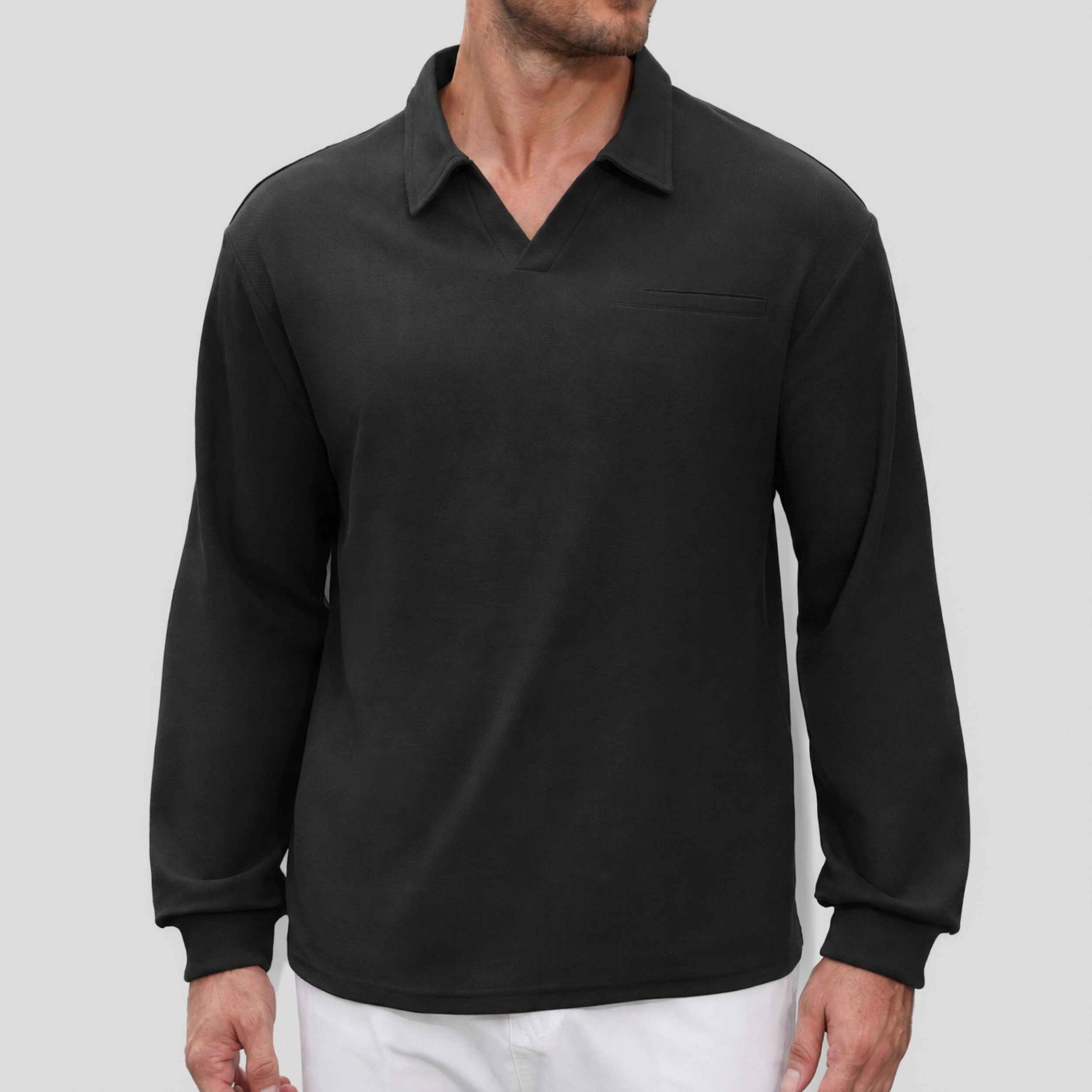 COOFANDY Men's Long Sleeve Knit Polo Sweater