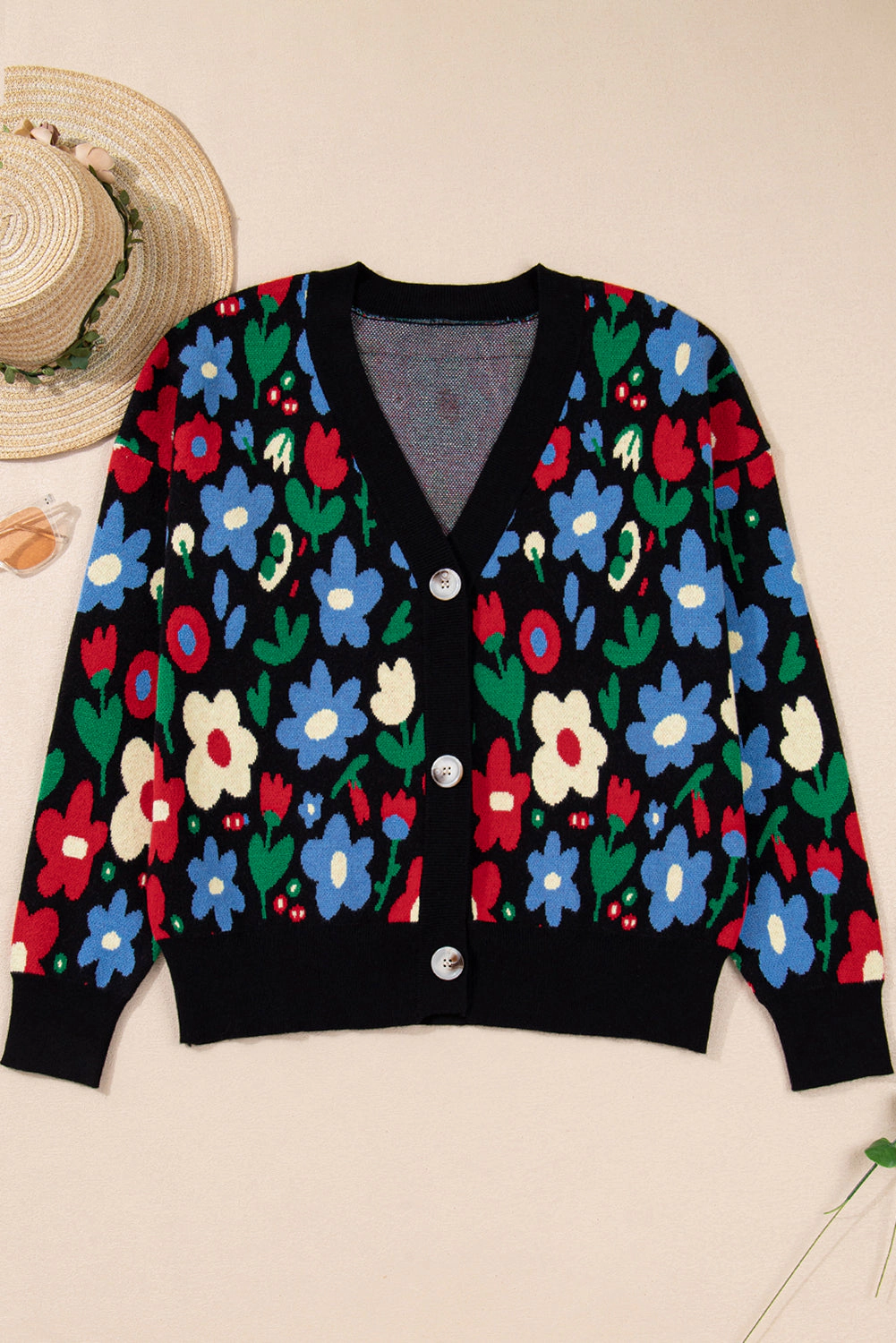 Threaded Pear Women's Zariah Print Short Cardigan Sweater
