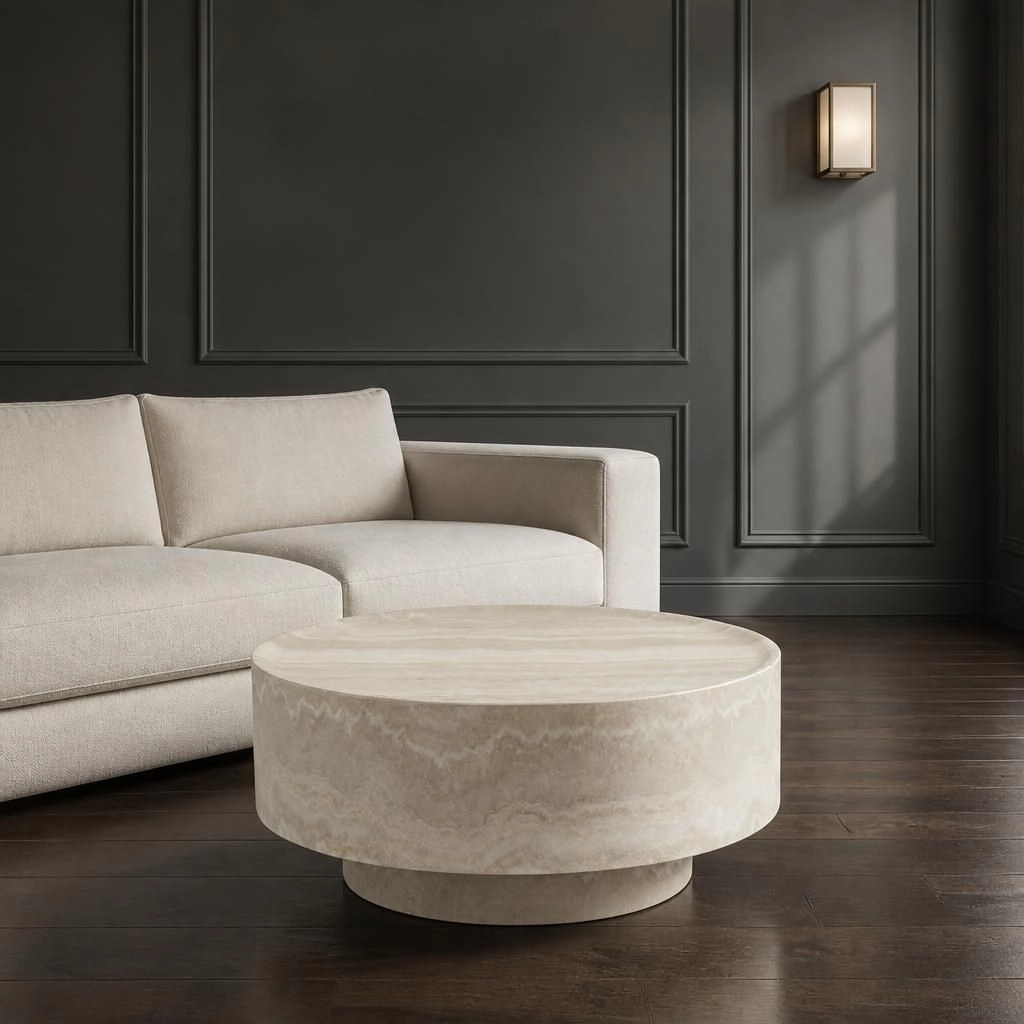 GOODSILO Round Low Height Fiberglass Coffee Table
