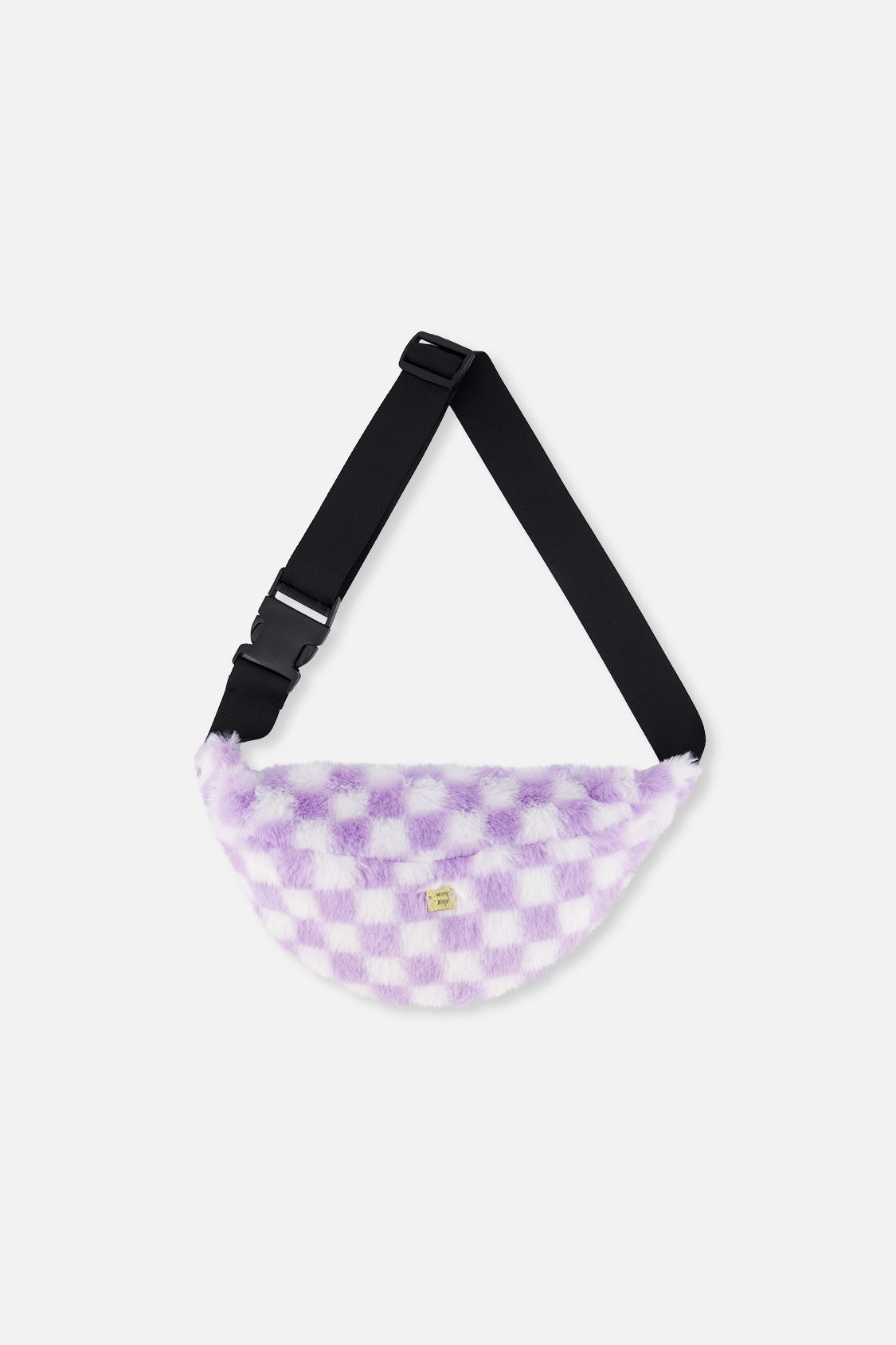 Deux par Deux Girls Tile Pattern Faux Fur Fanny Bag