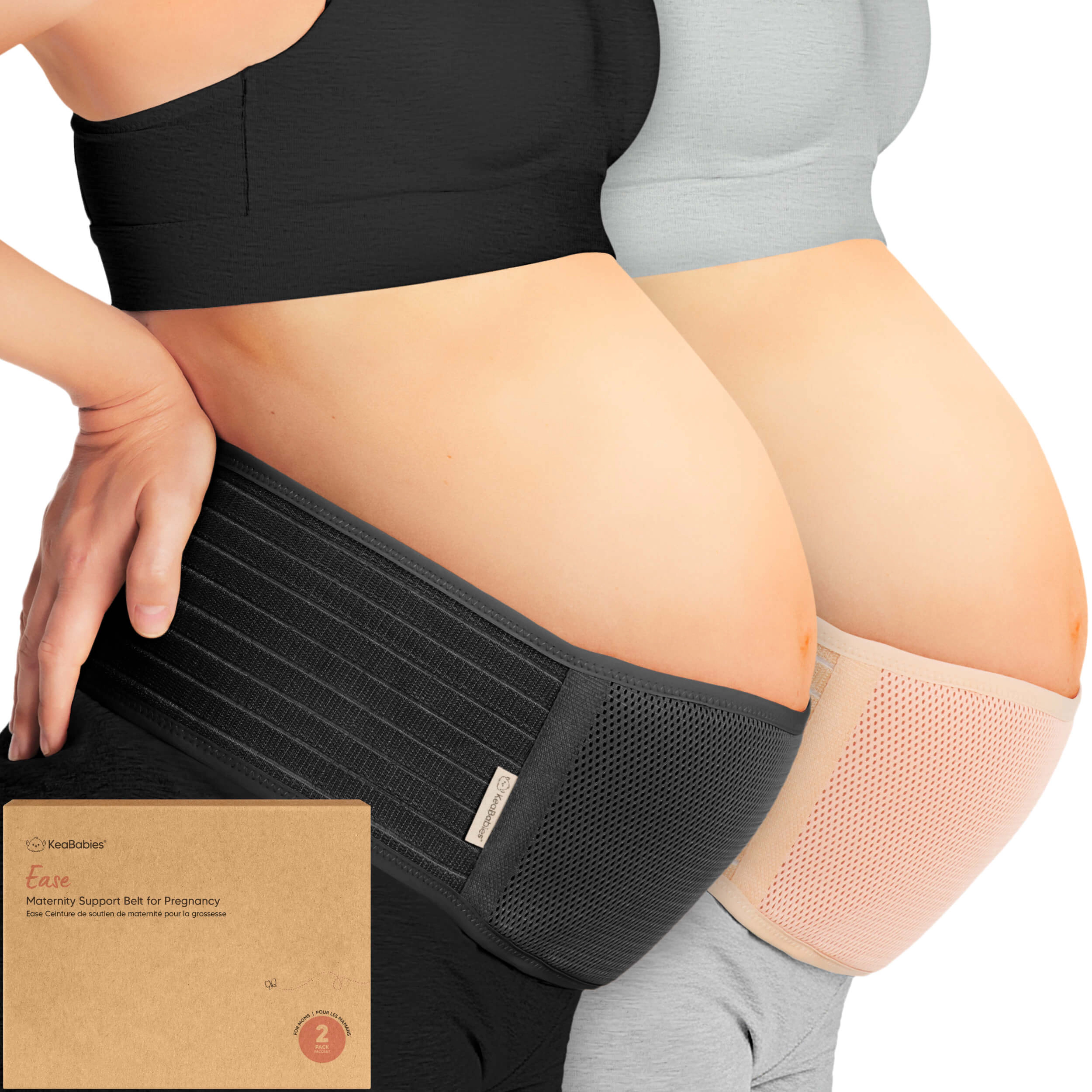 KeaBabies 2-Pack Ease Maternity Support Belts