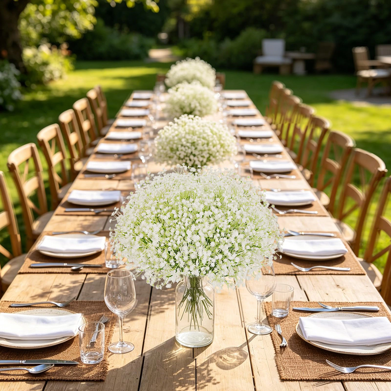 PUPWE 300s Breath Artificial Flowers Bulk White Real Touch