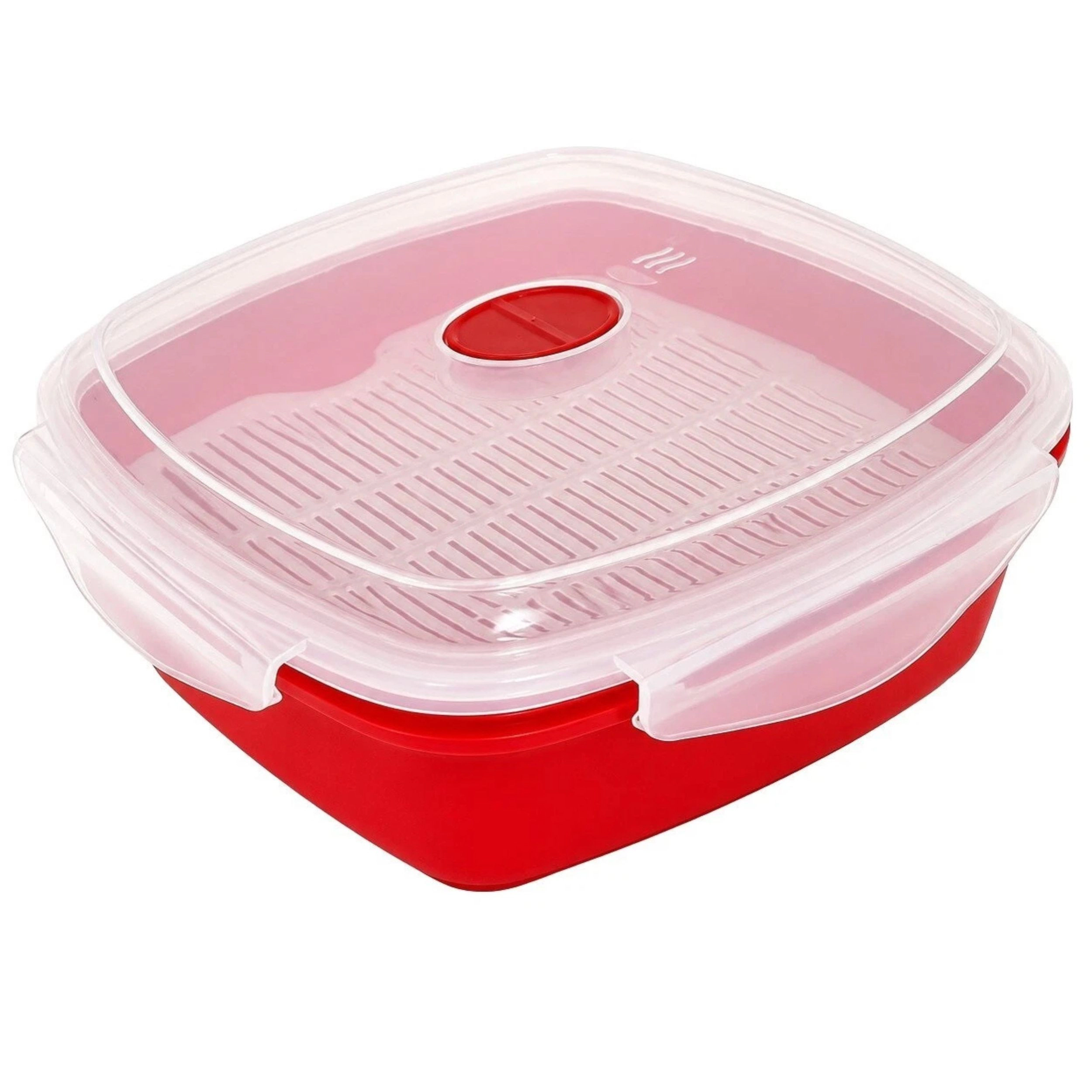 Home Collection Microwave Steamer Grill with Vented Lid BPA-Free Meat & Vegetable Cooker