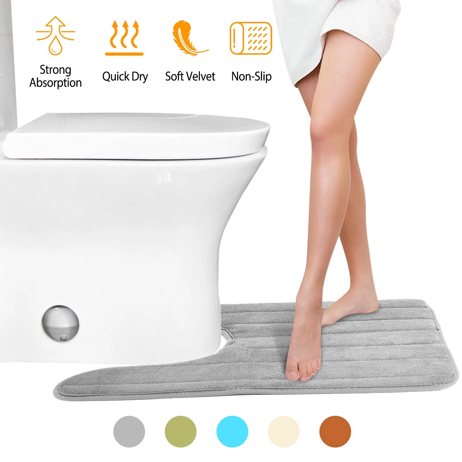 GBruno Velvet U-Shaped Contour Bathroom Rug