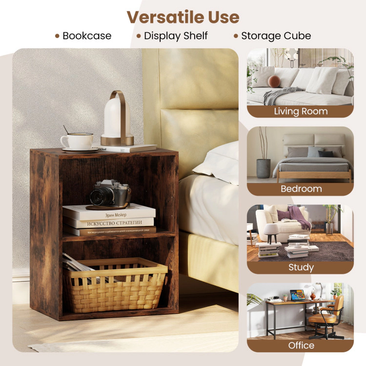 Hivvago 2 Cube Bookcase Set of Floor Standing Open Shelf Units with 5 Adjustable Positions
