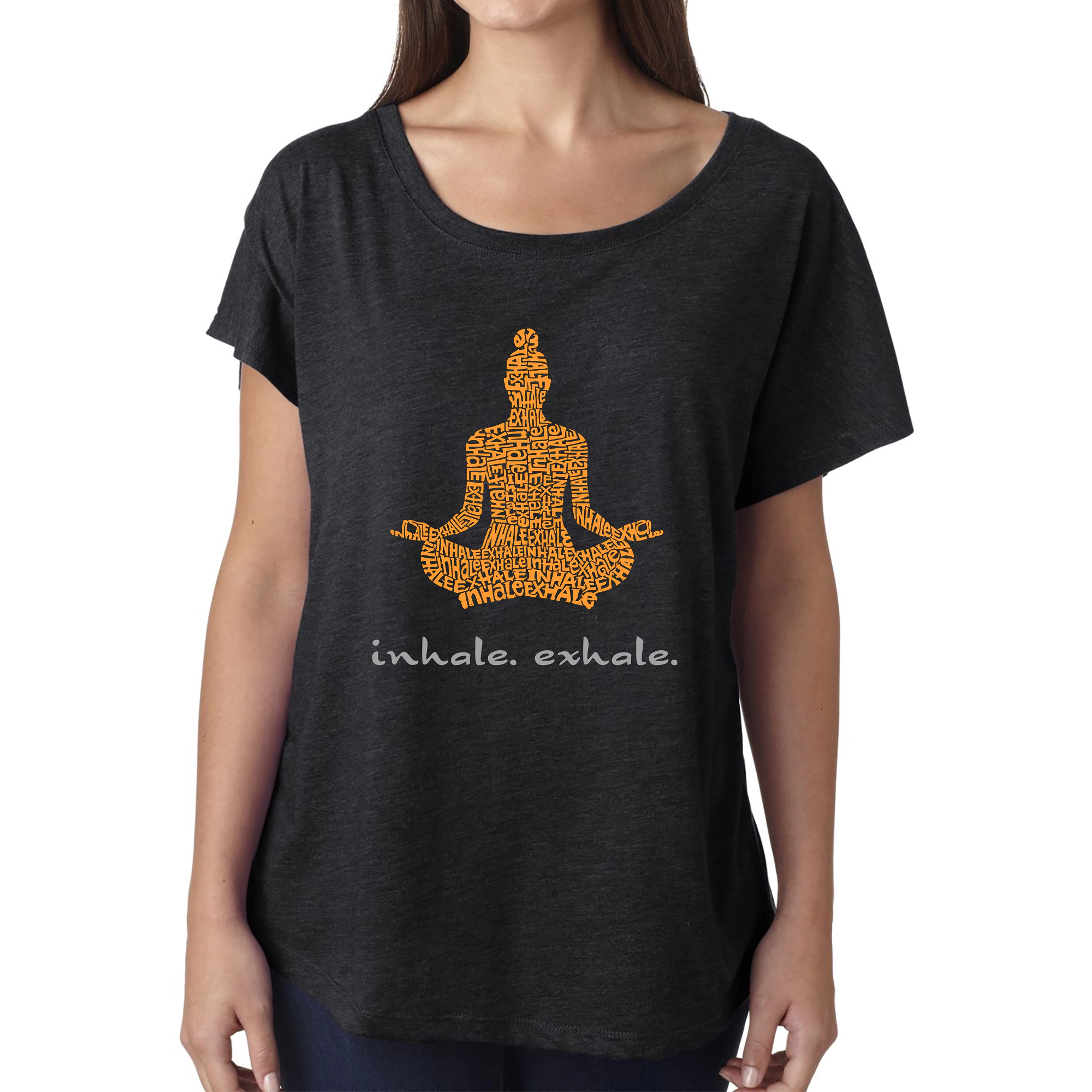 LA Pop Art Women's Dolman Word Shirt - Inhale Exhale