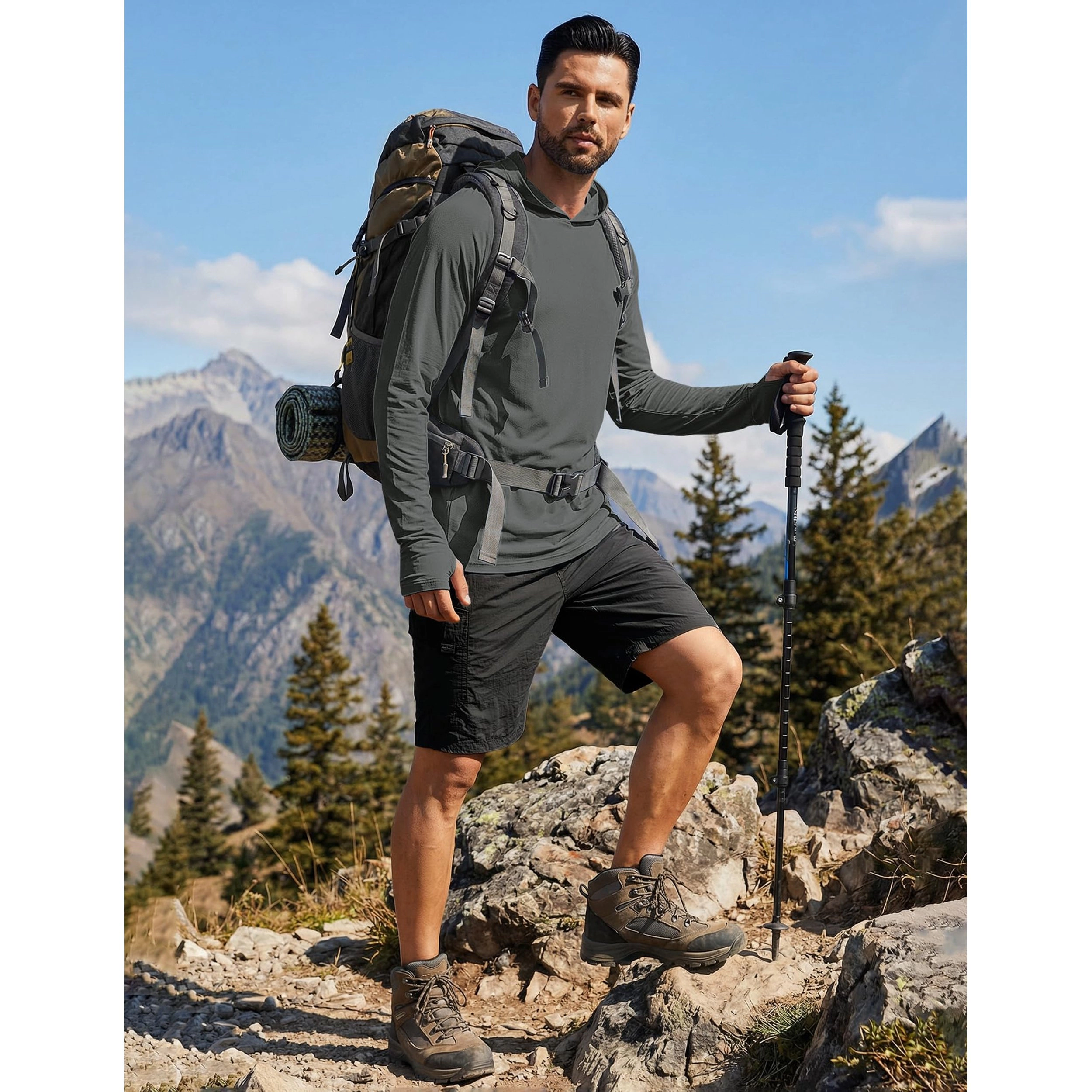 COOFANDY Men's Regular Fit Lightweight Long Sleeve Sports Hoodie