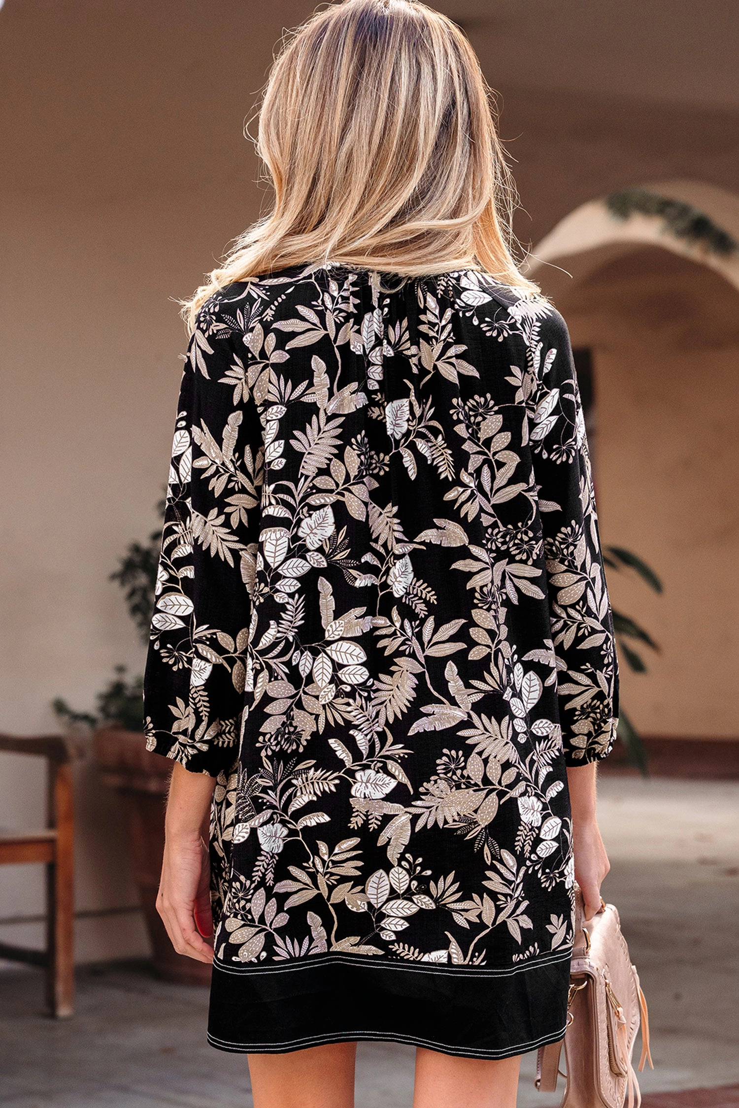 Threaded Pear Women's Zaria Print Loose Mini Dress