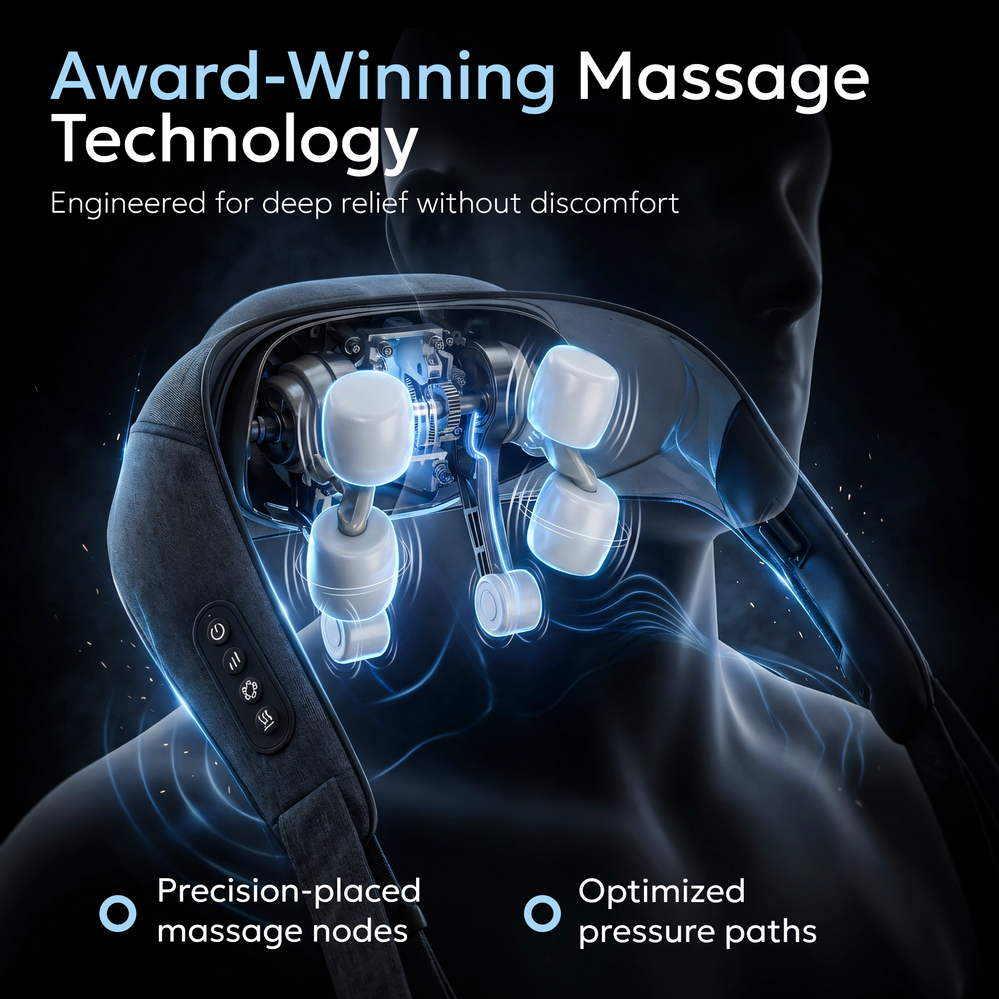 Miko Wave Heated Neck & Back Massager with Heat, Cordless and Hands-Free