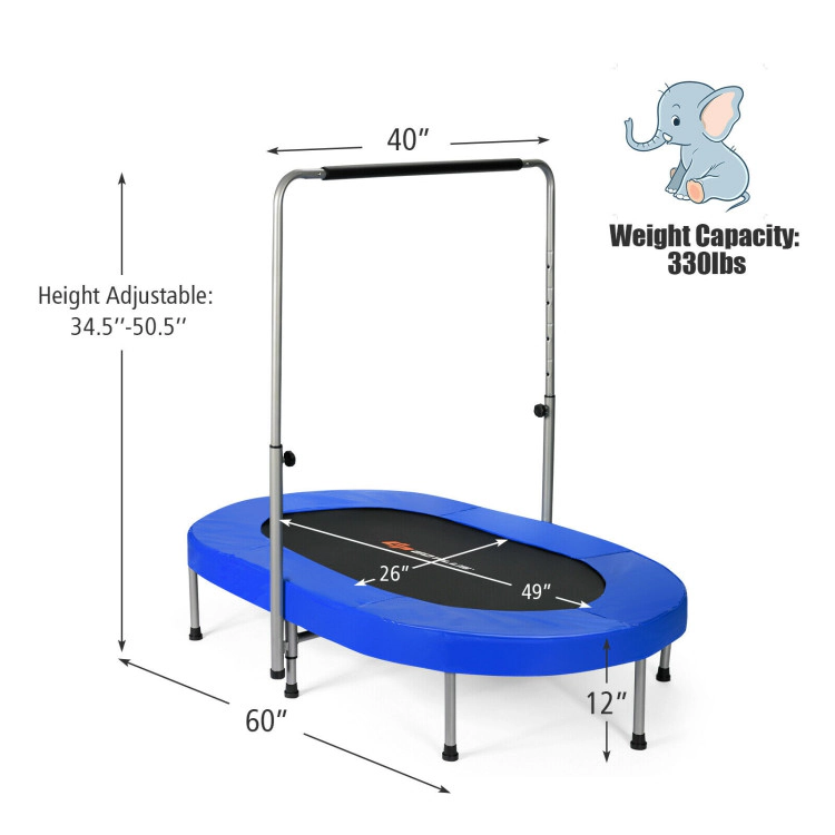 Hivvago 2-Person Foldable Mini Kids Fitness Rebounder Trampoline