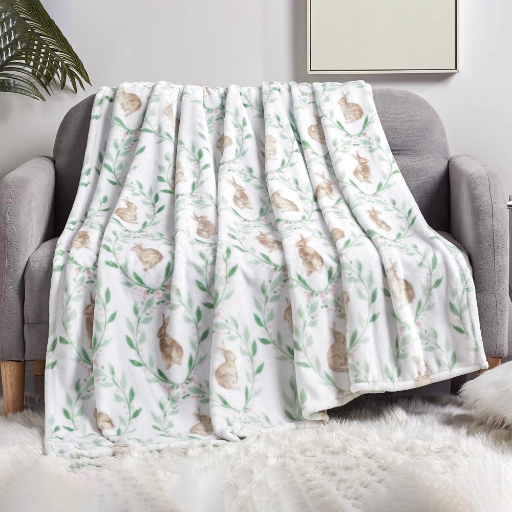 Plazatex Jas plush Decorative Warm and Comfortable Machine Washable Throw 60" x 70" White