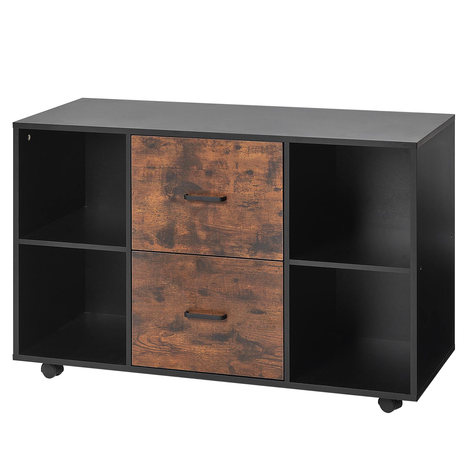 HONGGE Mobile Filing Cabinet with Lockable Rolling File Storage and Shelves Standing Printer Stand for Home Office