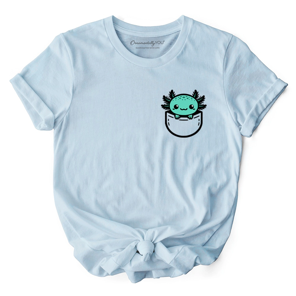 OrnamentallyYou Unisex Cute Pocket Green Axolotl T-Shirt