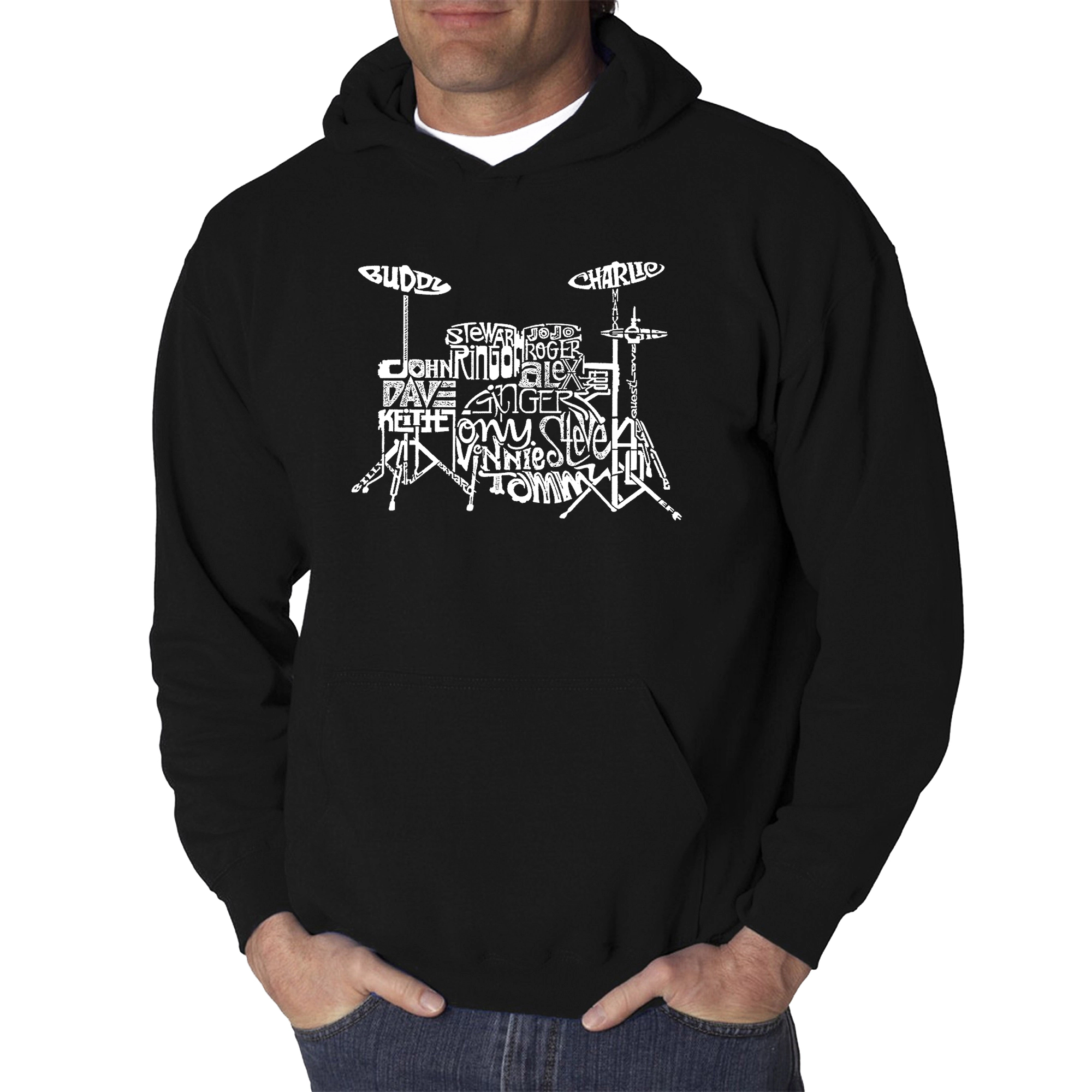 LA Pop Art Drums - Men's Word Hooded Sweatshirt
