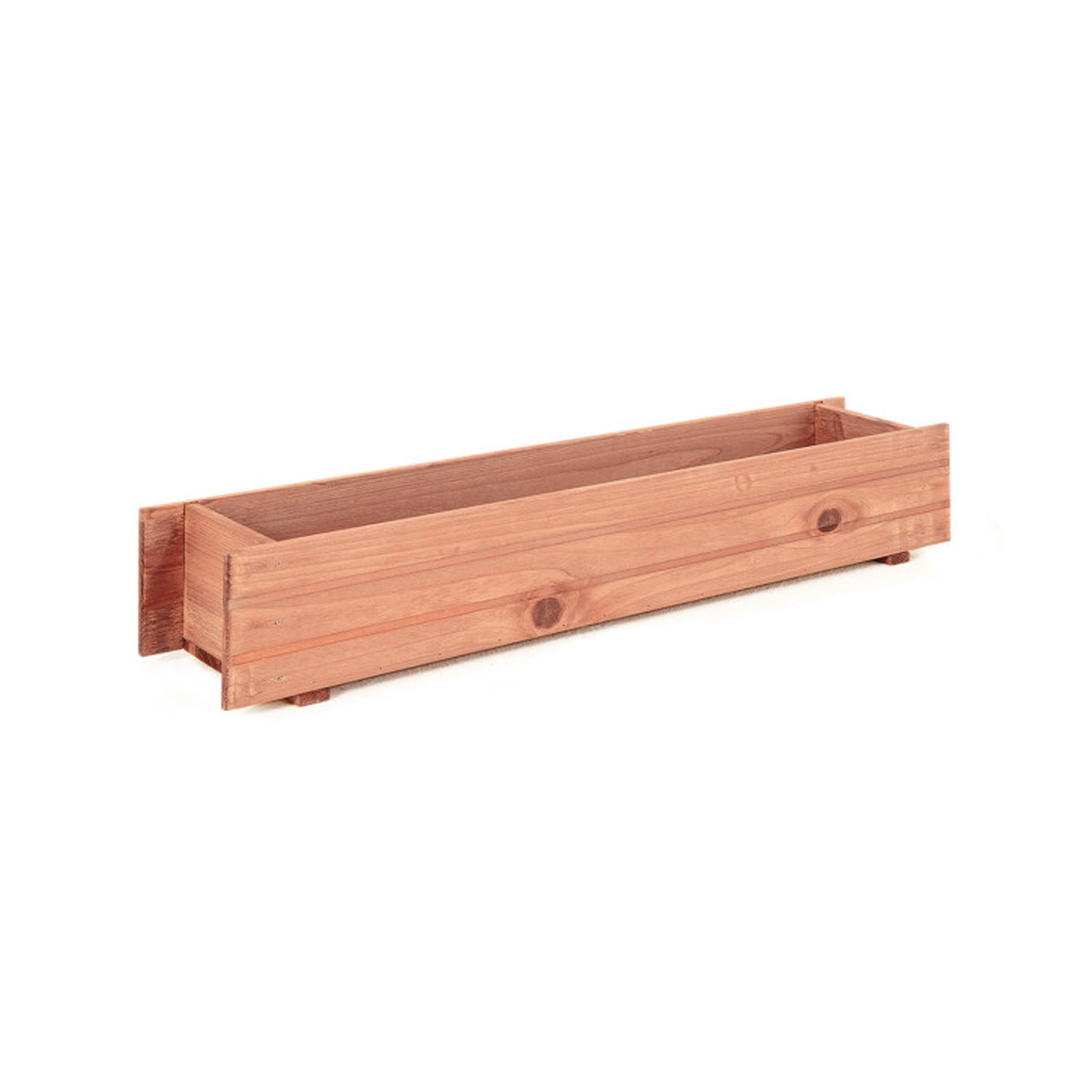 SUGIFT 36-in 22-lb Capacity Natural Fir Wood Window Box Planter with 2 Drainage Holes and No Assembly