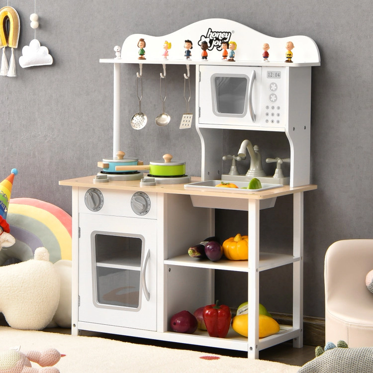 Hivvago Wooden Pretend Play Kitchen Set for Kids with Accessories and Sink