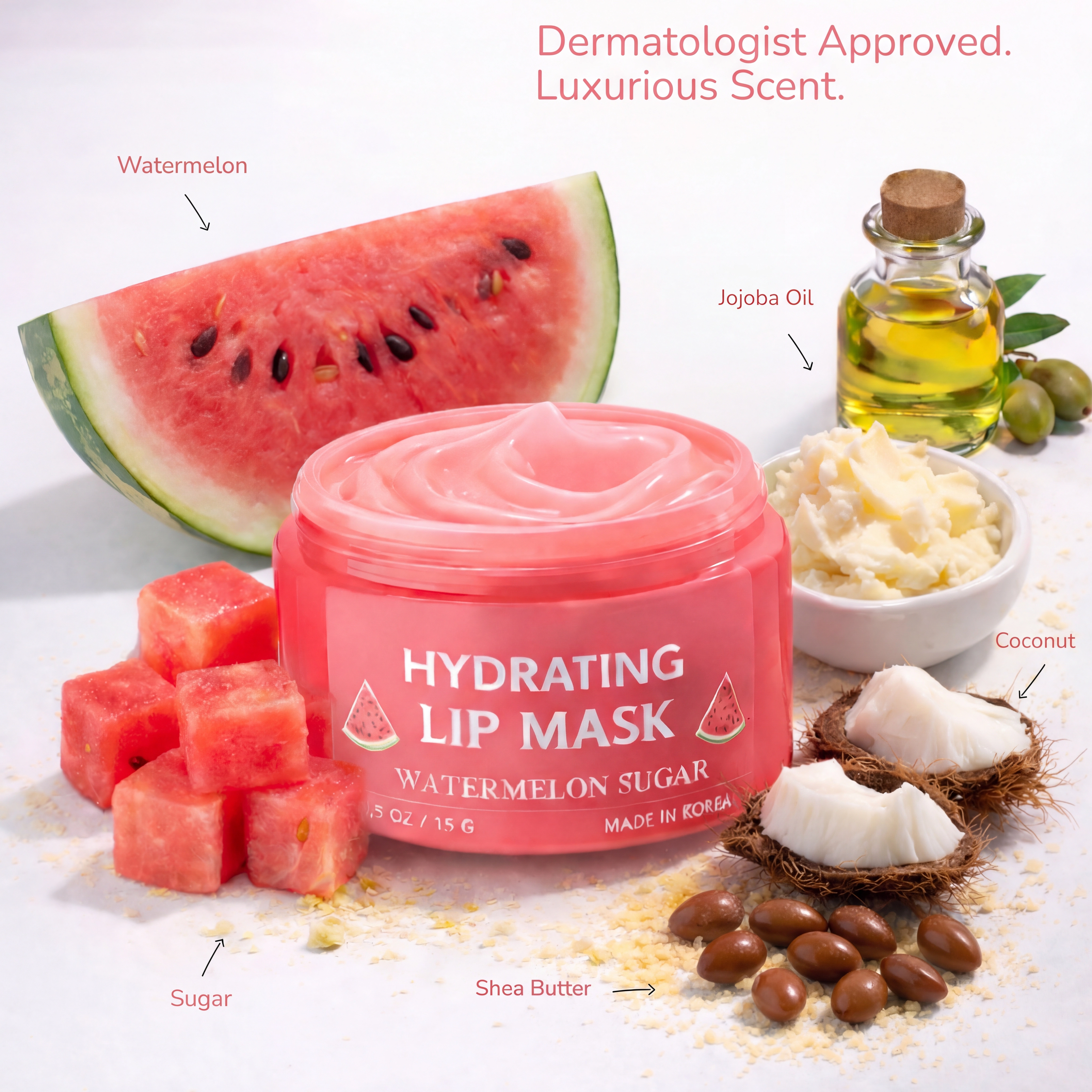 Lovery Korean Skincare Lip Care Duo Set - Mango Vanilla Exfoliating Lip Scrub & Watermelon Overnight Lip Mask