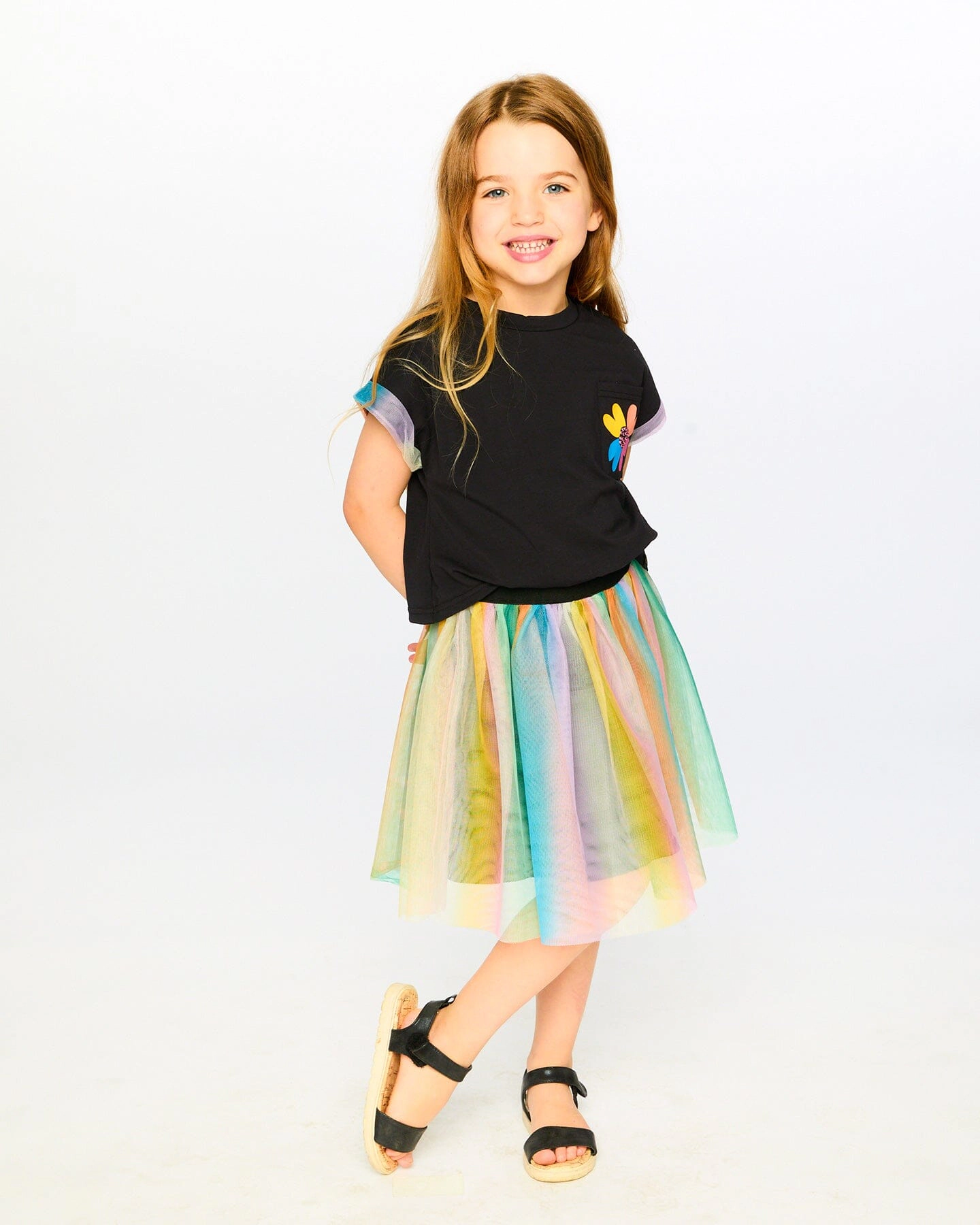 Deux par Girls Organic Cotton and Mesh Dress