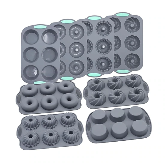 Stock Preferred Pack of 8 Nonstick Silicone Donut and Muffin Baking Pan Set