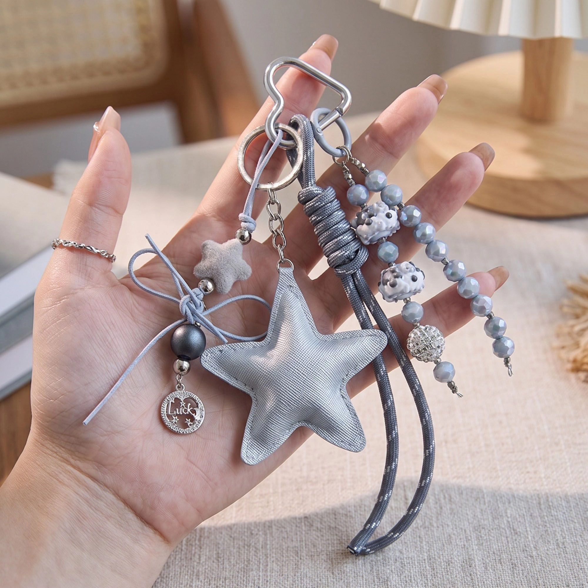 Alilang Womens Bag Charm with Hanging Strap and Decorative Accents
