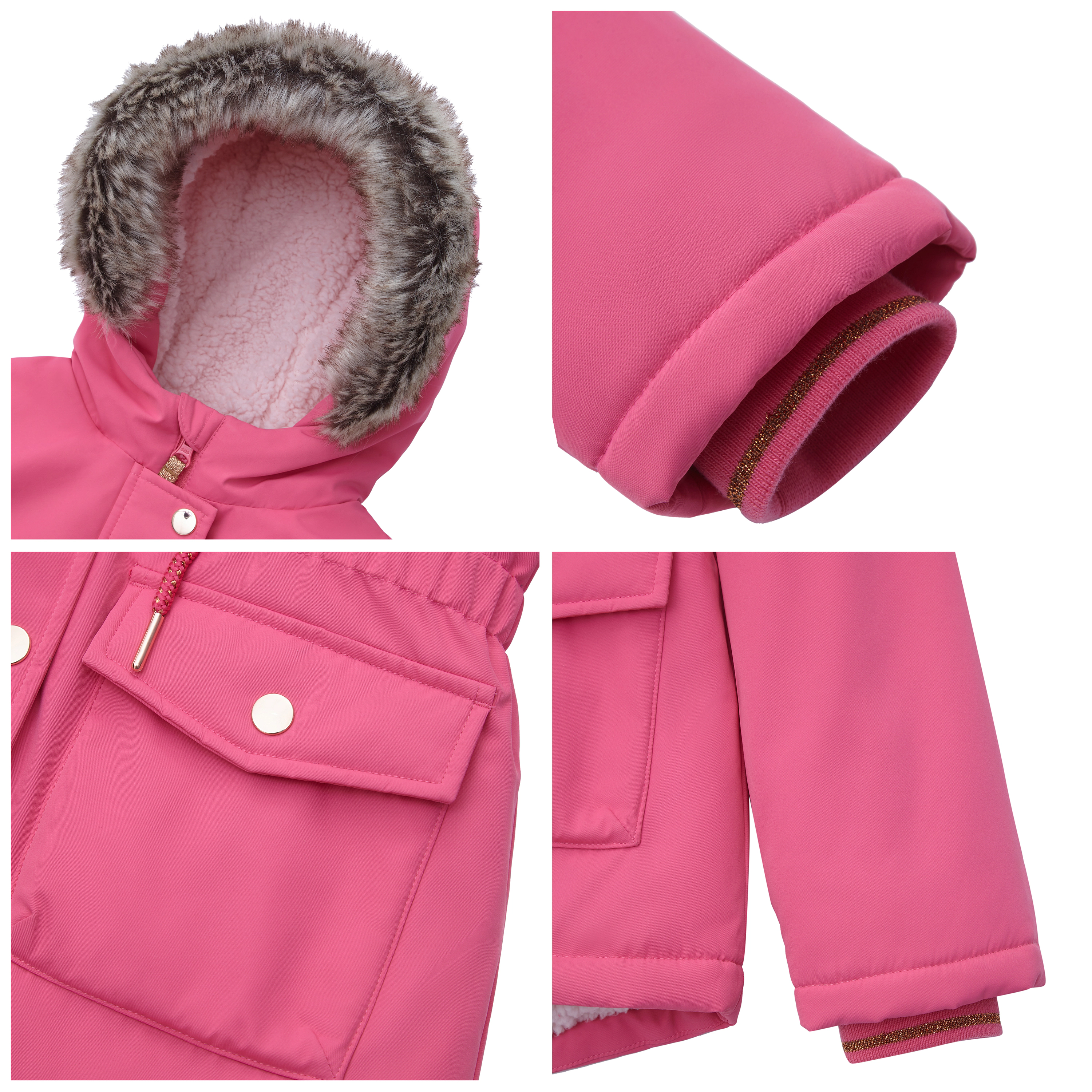 Rokka&Rolla Little & Big Kid Girls Mid-Length Fleece Lined Parka