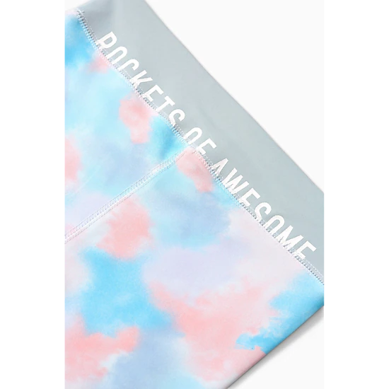 Rockets of Awesome Active Pastel Clouds Leggings for Girls