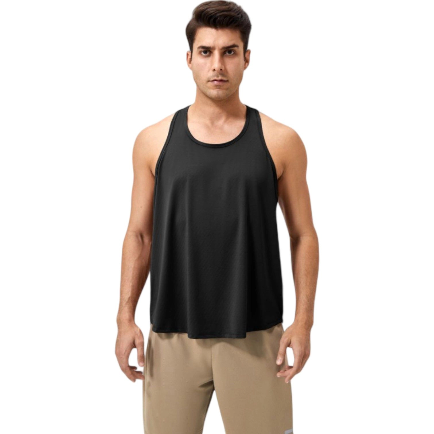 Anna-Kaci Men's Racerback Muscle Tank Top with Wide Armholes and Breathable Athletic Fit
